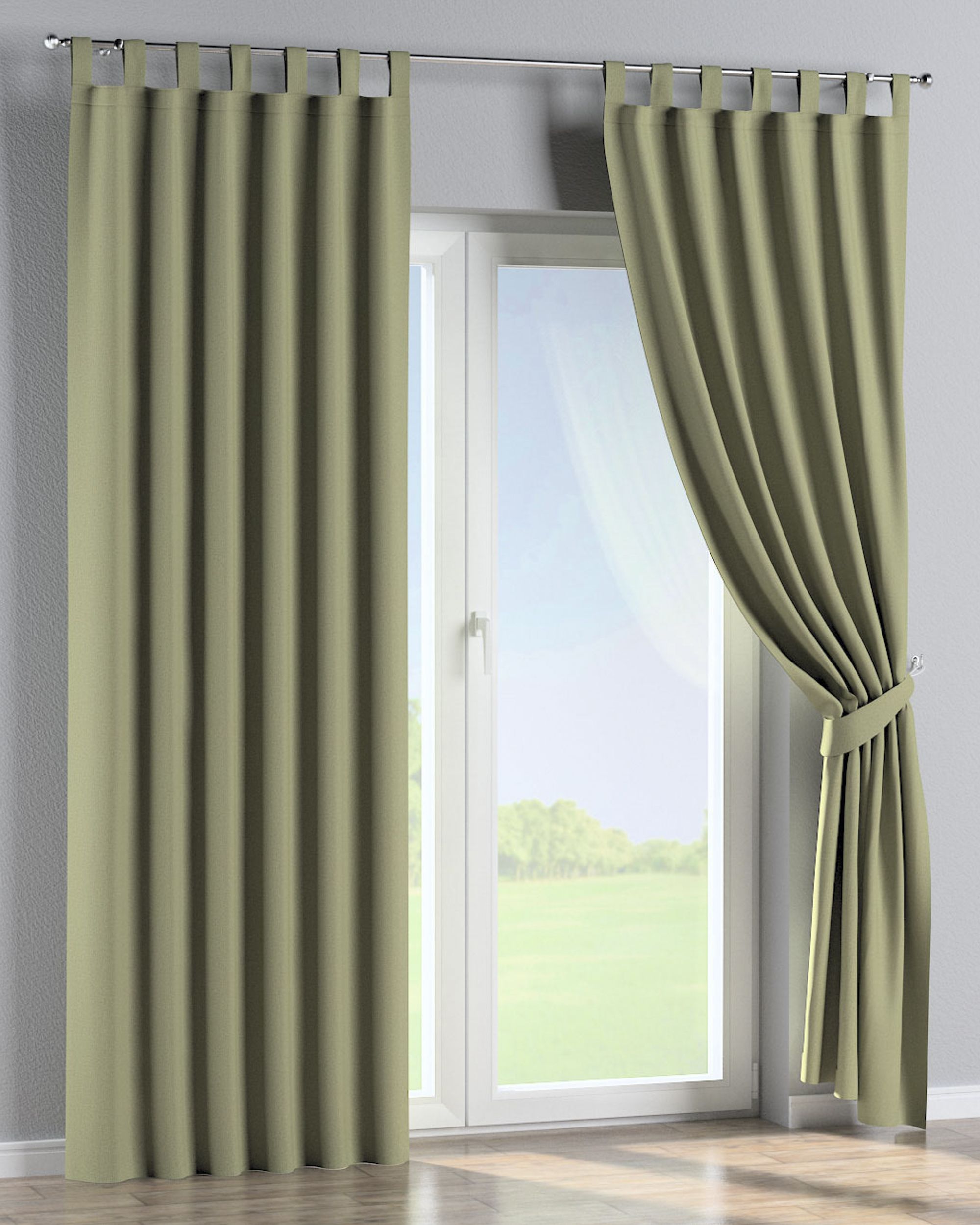 Schlaufenschal 1 Stck. Farbe grün Stoff strukturiert, verdunkelnd (hover)