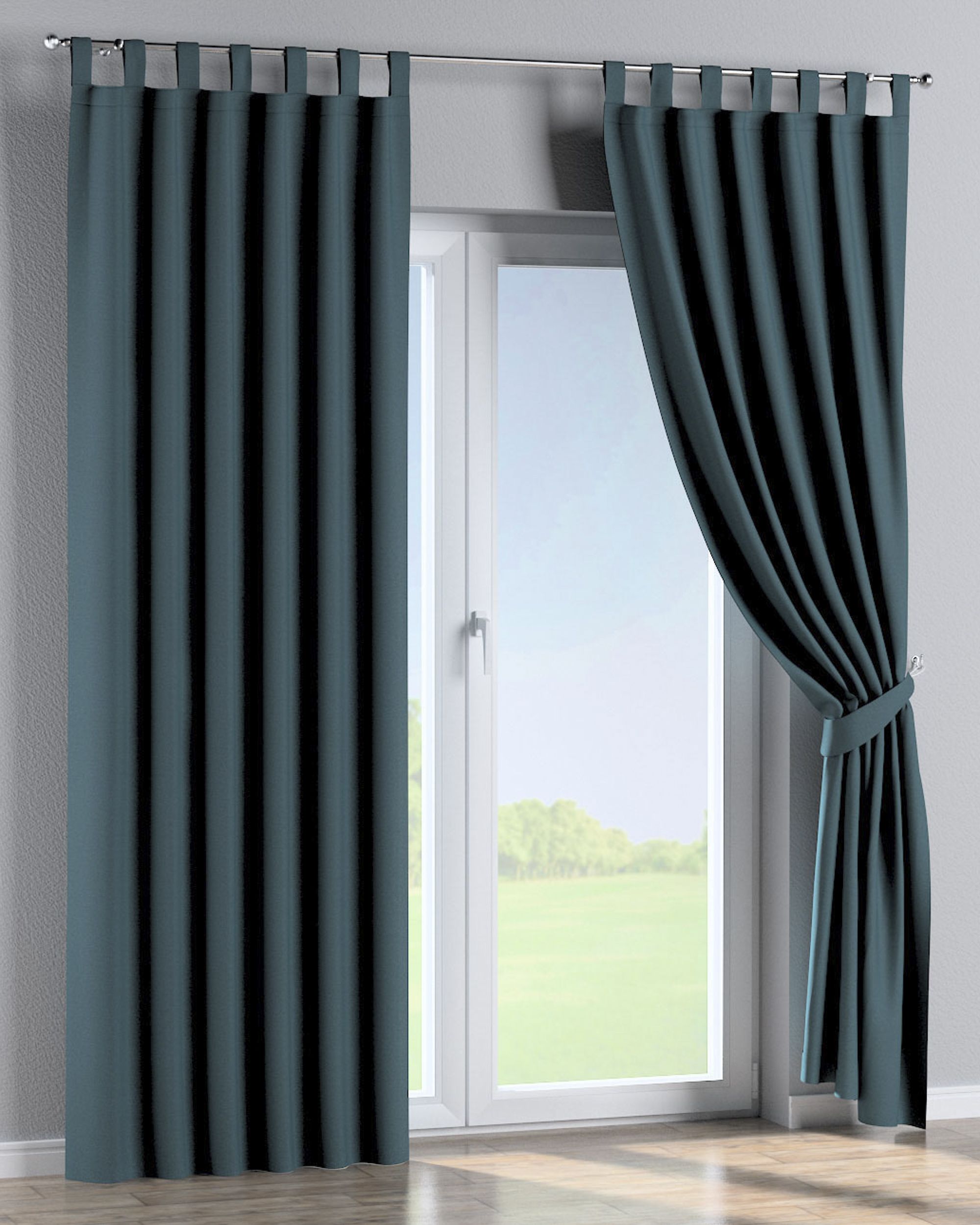 Schlaufenschal 1 Stck. Farbe blau Stoff strukturiert, verdunkelnd (hover)