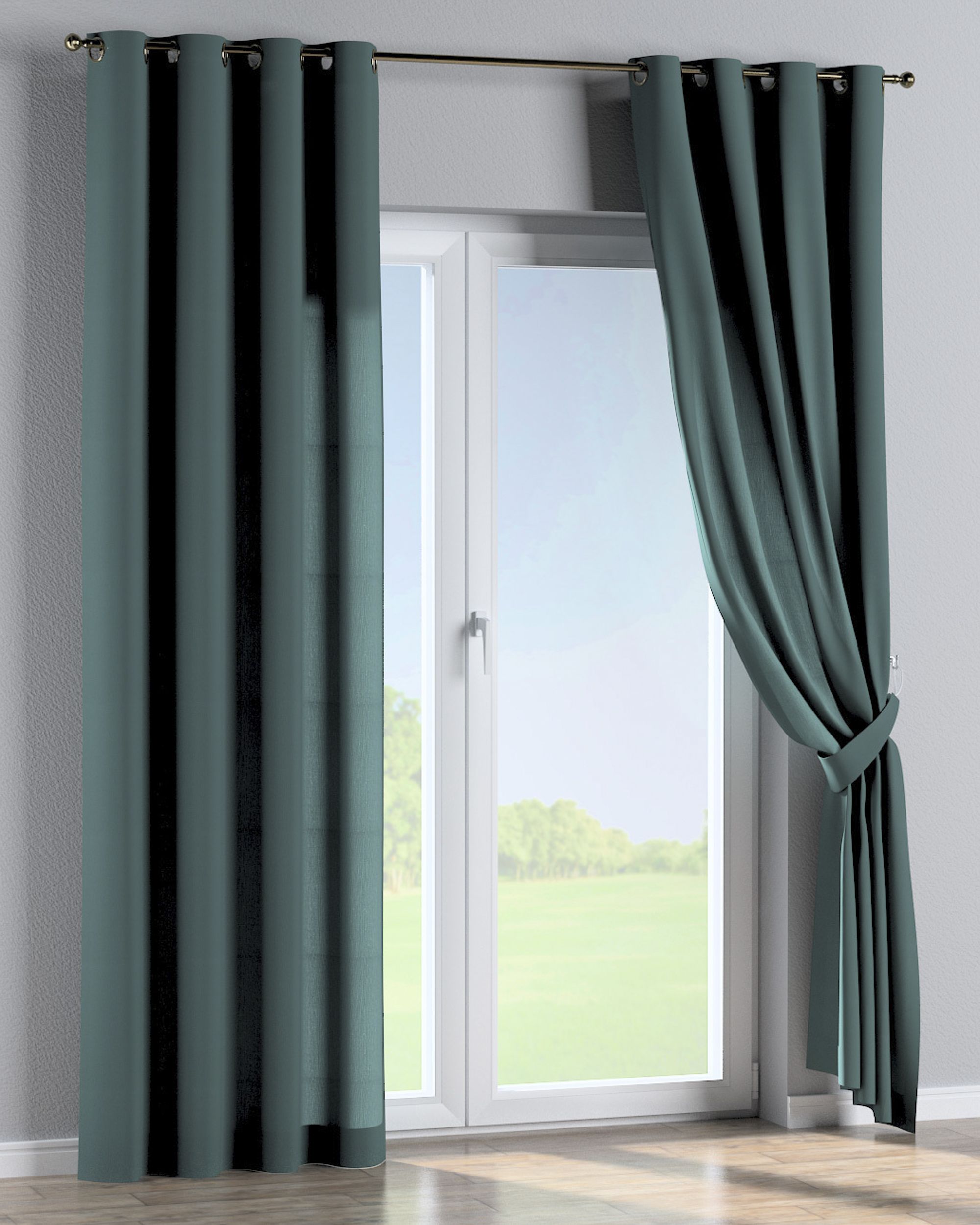 Ösenschal 1 Stck. Farbe grün Stoff halbtransparent, strukturiert (hover)