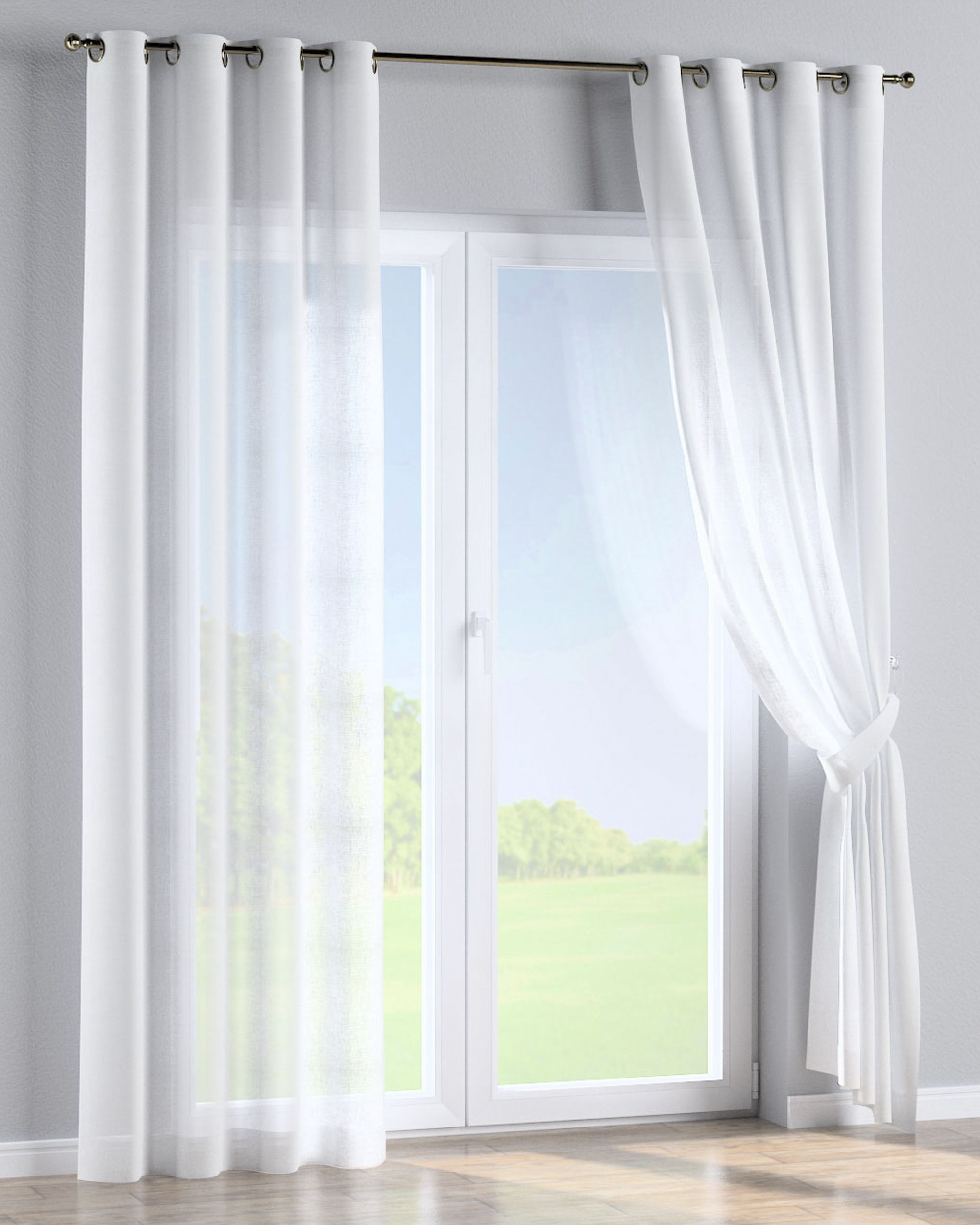 Ösenschal 1 Stck. Farbe creme Stoff halbtransparent, strukturiert (hover)