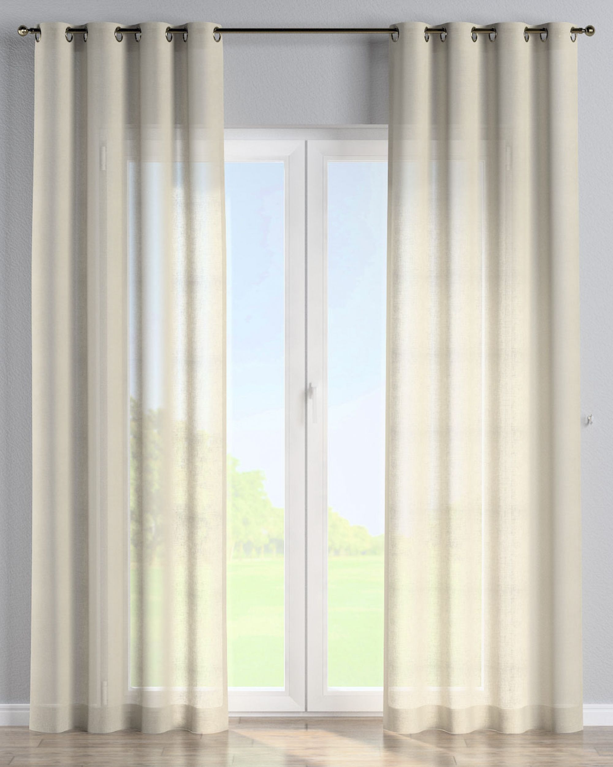 Ösenschal 1 Stck. Farbe beige Stoff halbtransparent, strukturiert