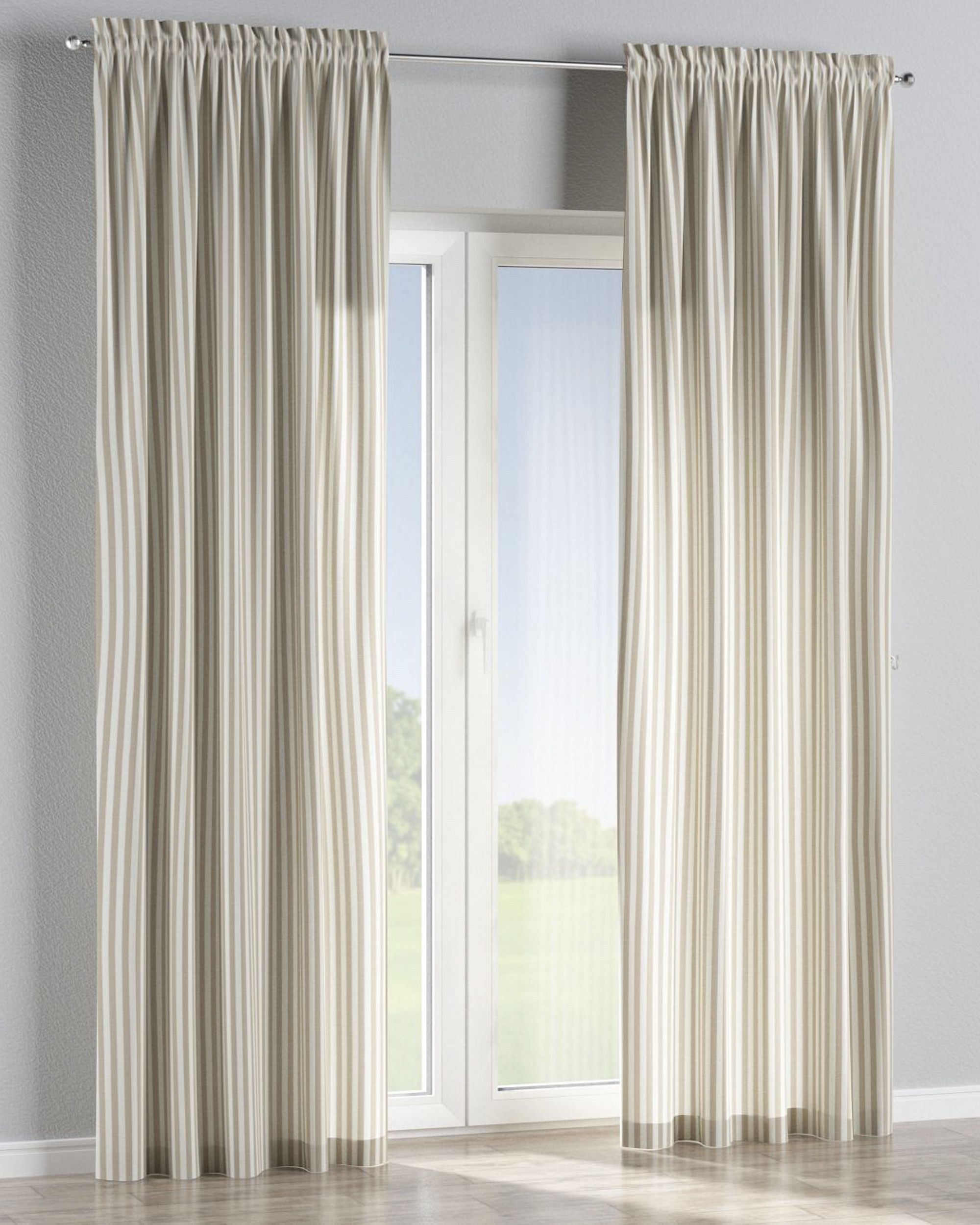 Vorhang mit Tunnel und Köpfchen 1 Stck. Farbe beige Stoff gemustert