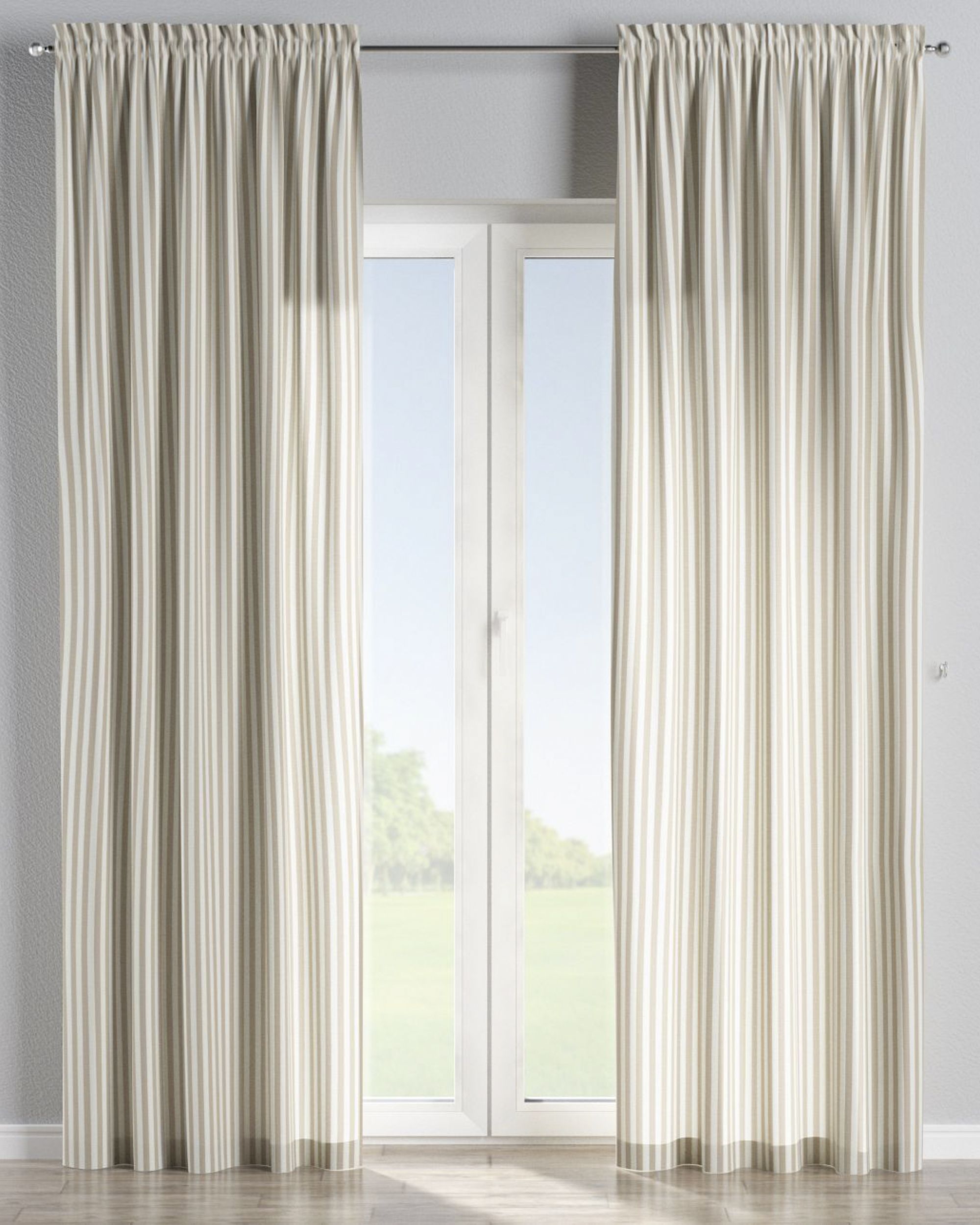 Vorhang mit Tunnel und Köpfchen 1 Stck. Farbe beige Stoff gemustert (hover)