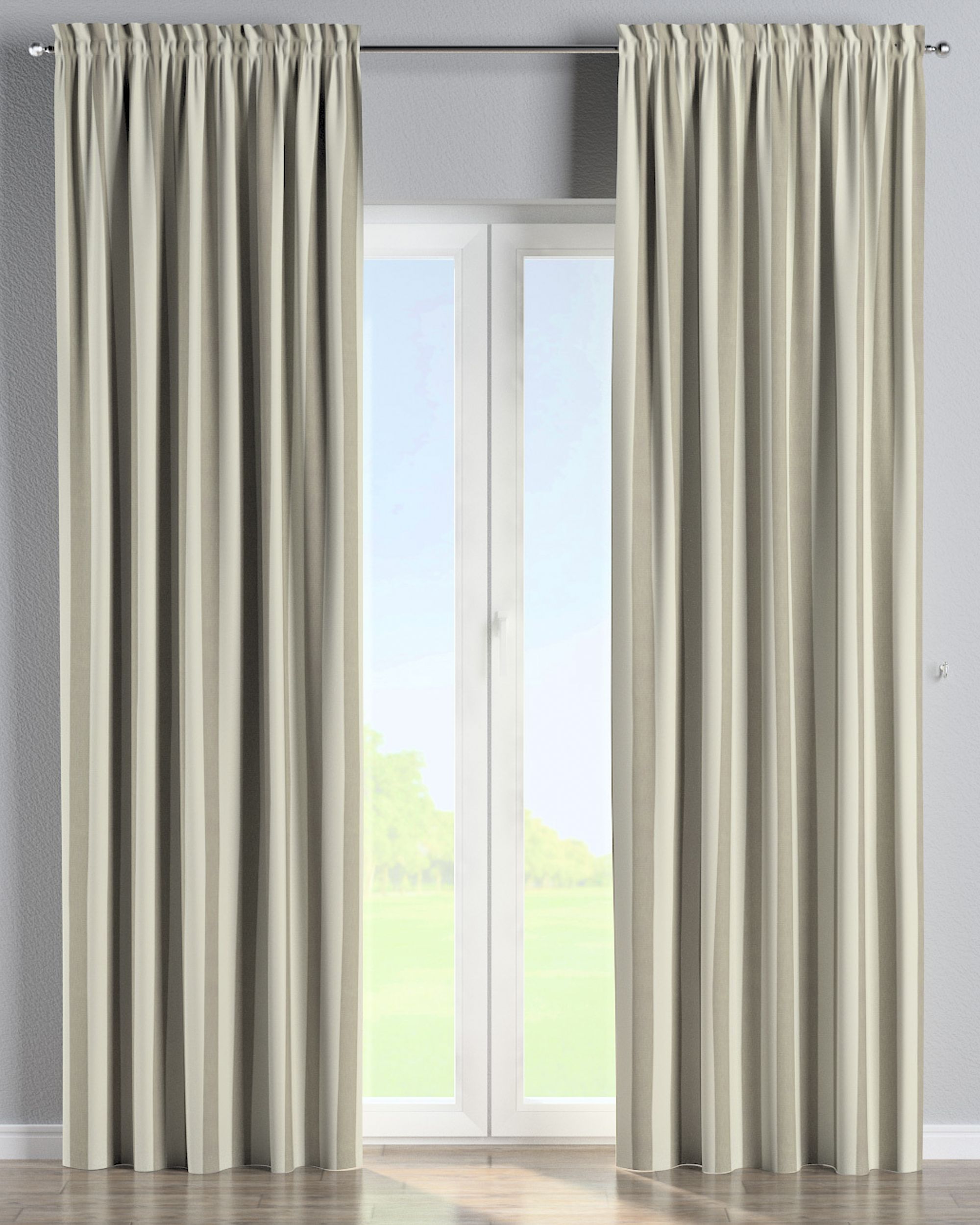 Vorhang mit Tunnel und Köpfchen 1 Stck. Farbe beige Stoff gemustert
