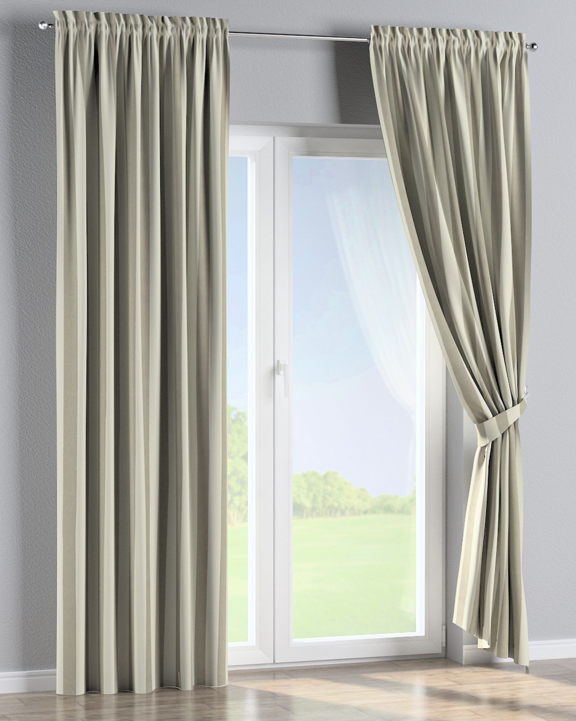 Vorhang mit Tunnel und Köpfchen 1 Stck. Farbe beige Stoff gemustert (hover)