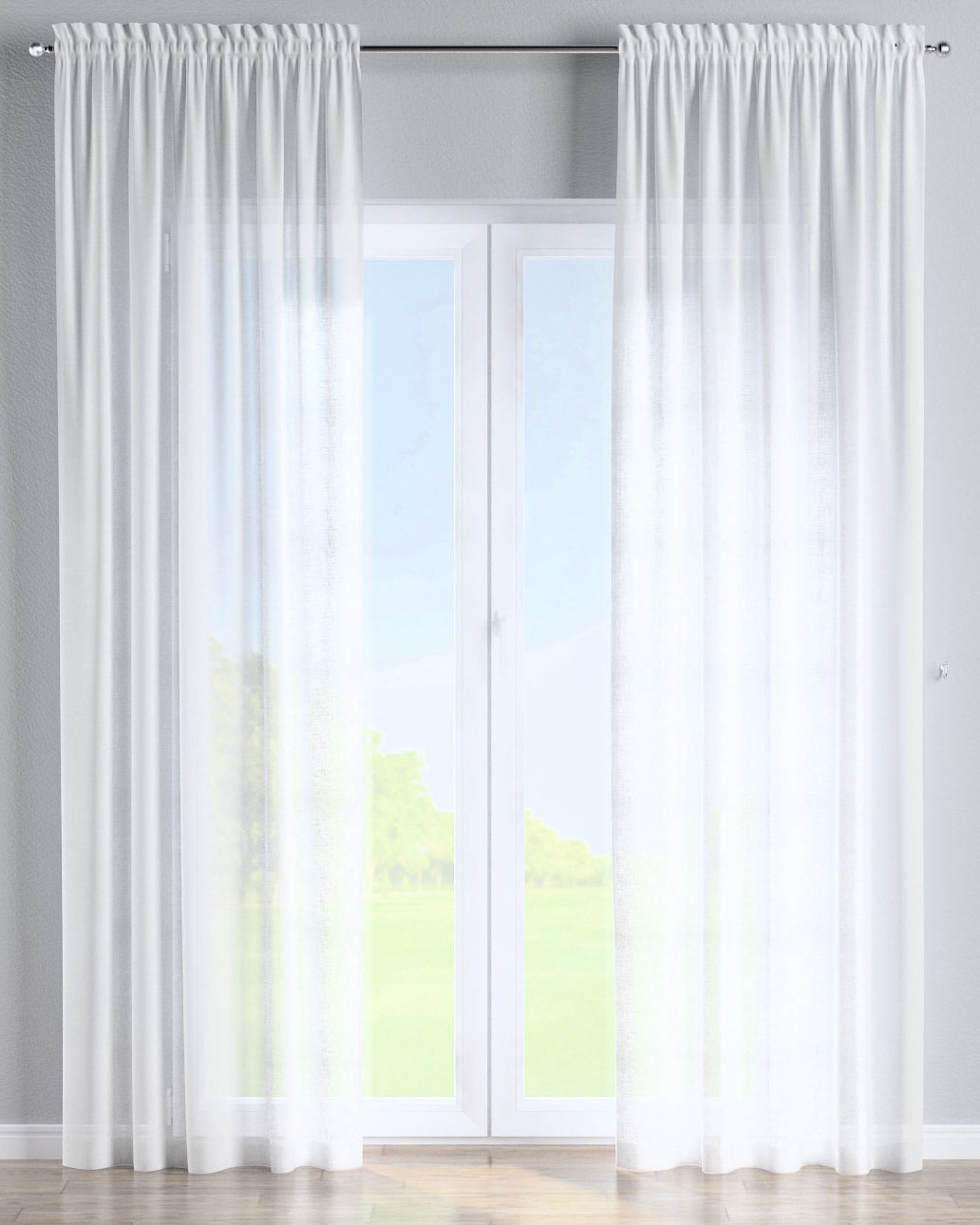 Vorhang mit Tunnel und Köpfchen 1 Stck. Farbe creme Stoff halbtransparent, strukturiert