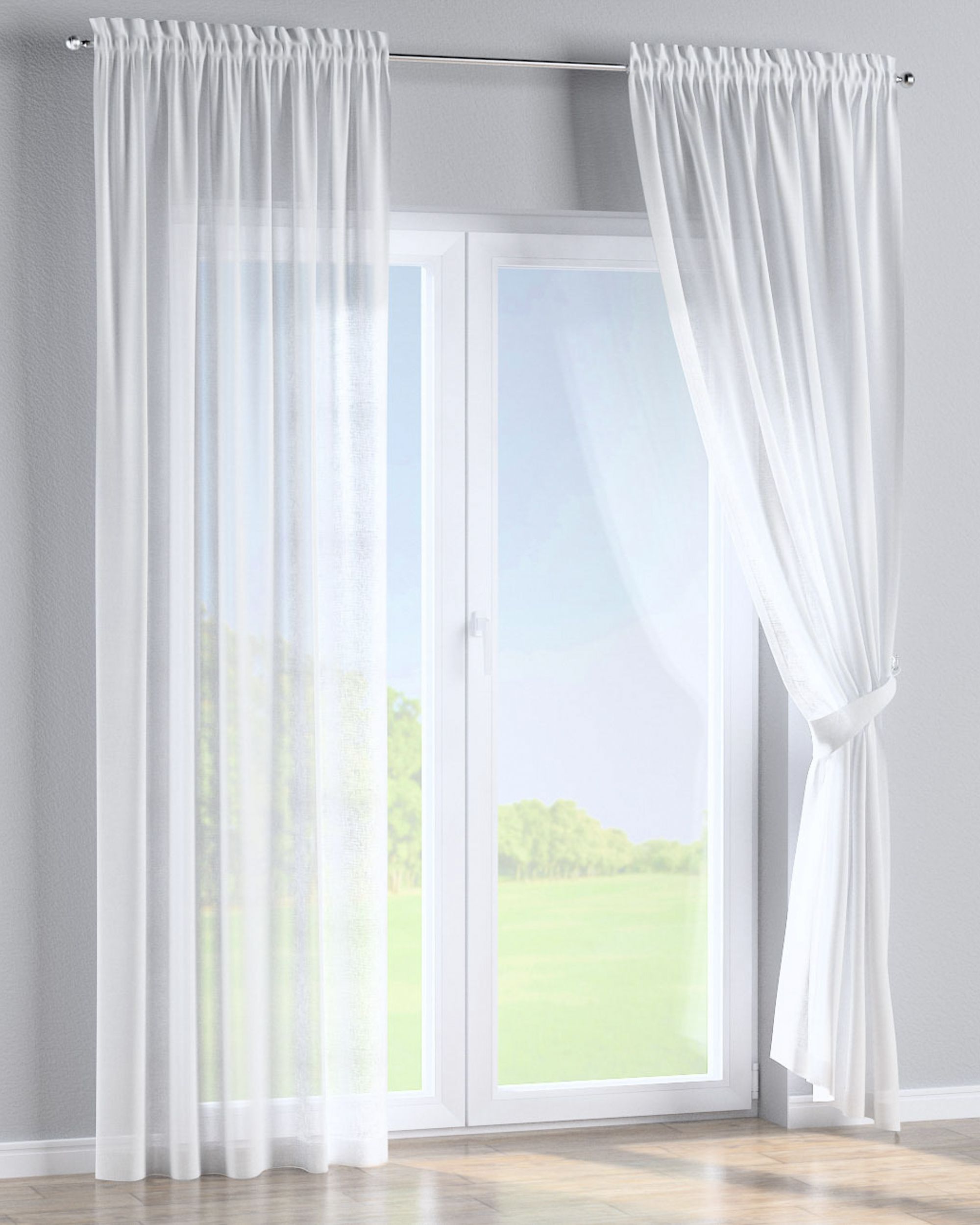 Vorhang mit Tunnel und Köpfchen 1 Stck. Farbe creme Stoff halbtransparent, strukturiert (hover)