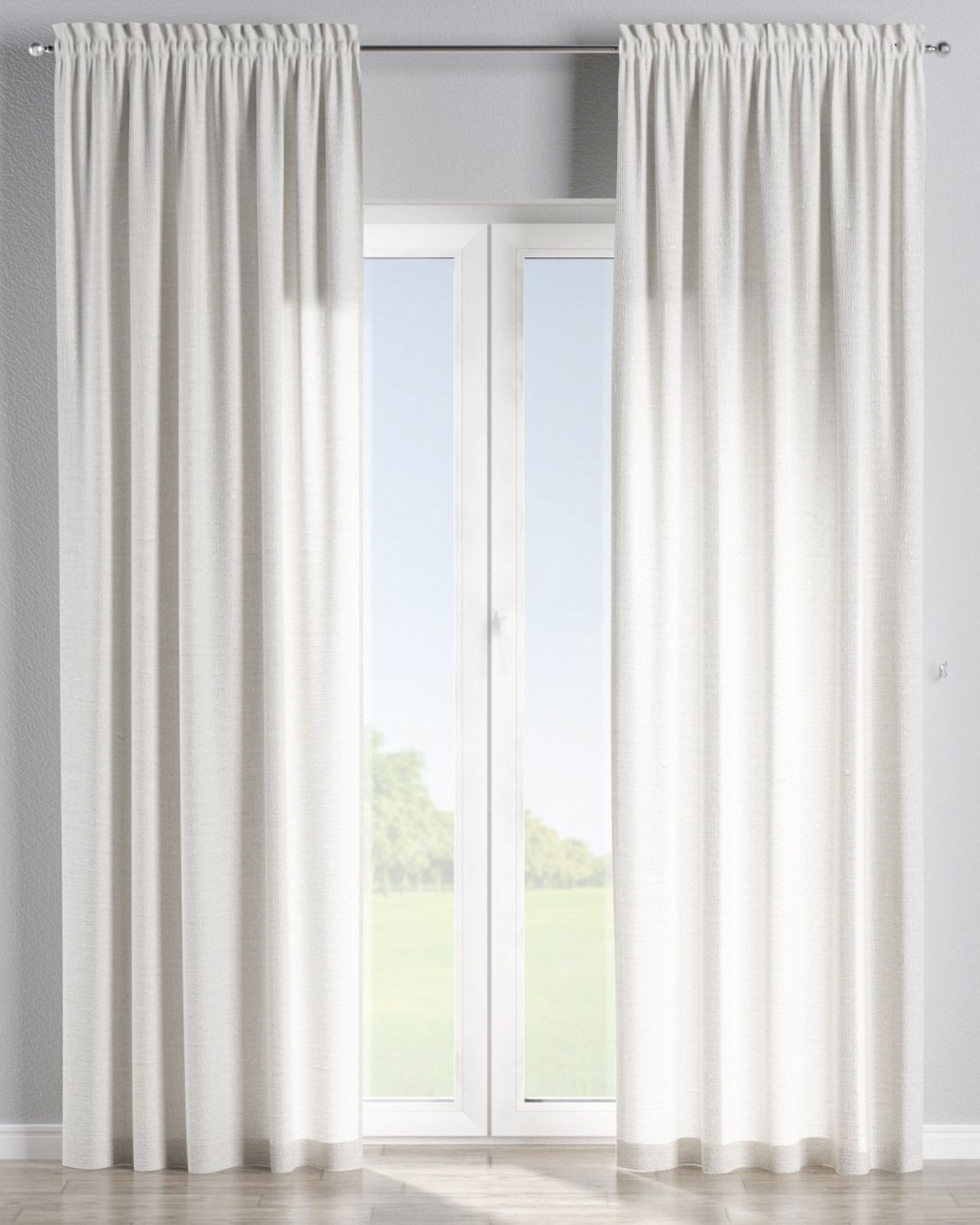 Vorhang mit Tunnel und Köpfchen 1 Stck. Farbe weiß Stoff halbtransparent, strukturiert (hover)