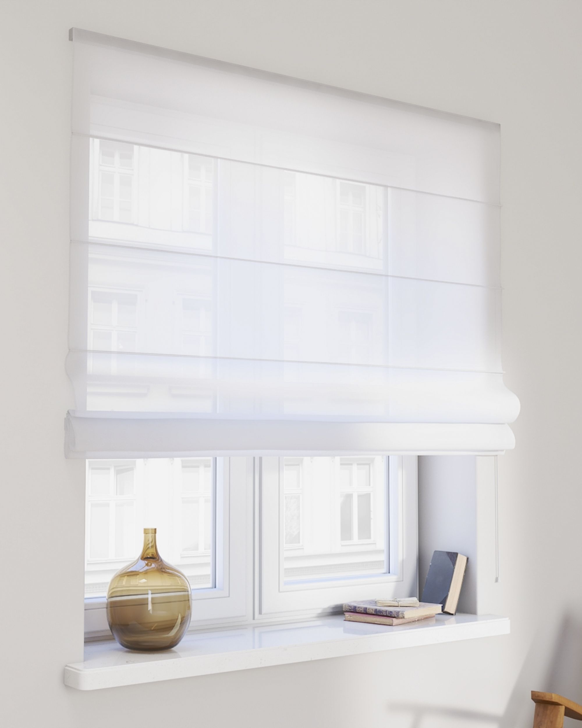 Raffrollo Voile Fibi Farbe creme Stoff halbtransparent, strukturiert