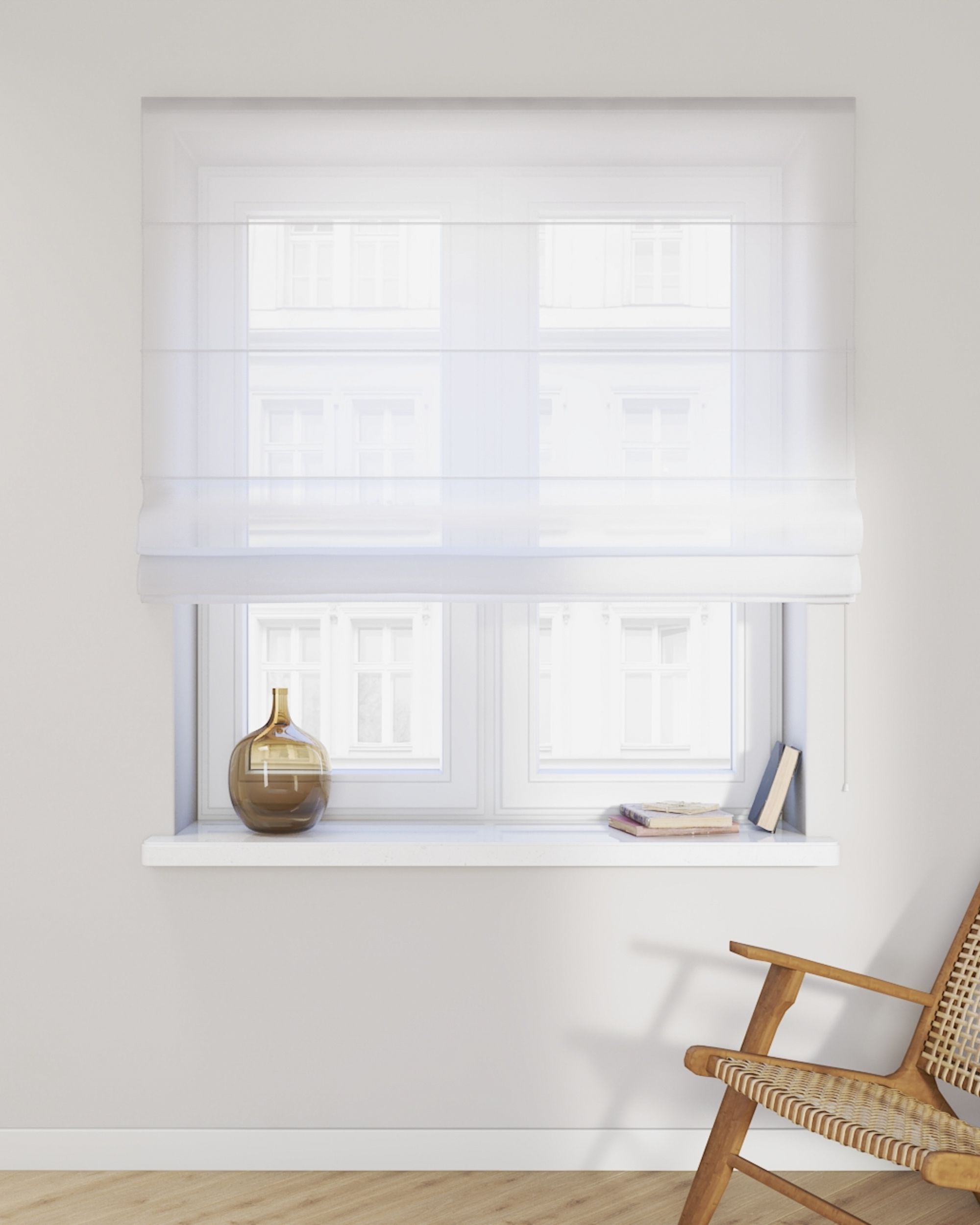 Raffrollo Voile Fibi Farbe creme Stoff halbtransparent, strukturiert (hover)