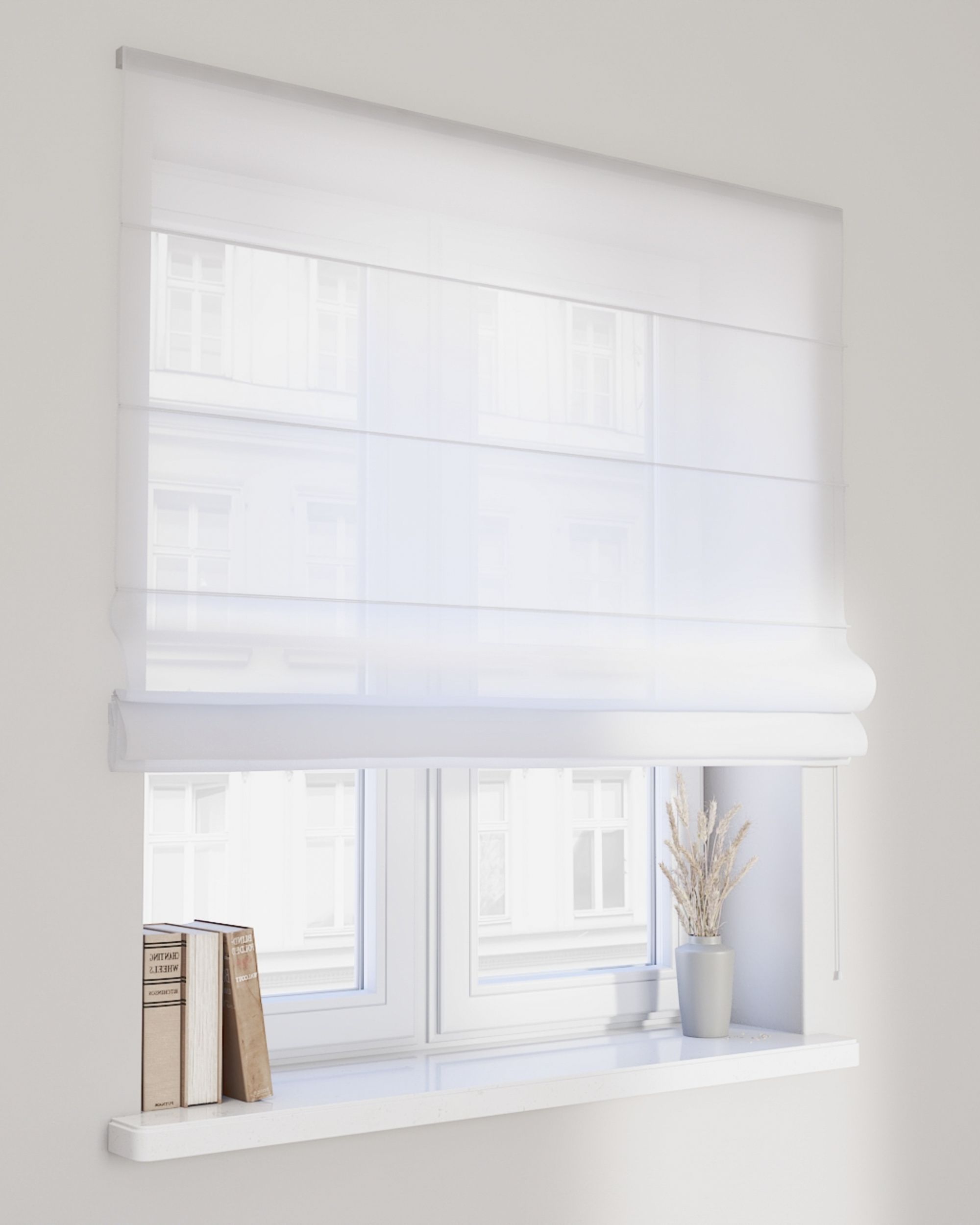 Raffrollo Voile Fibi Farbe creme Stoff halbtransparent, glänzend