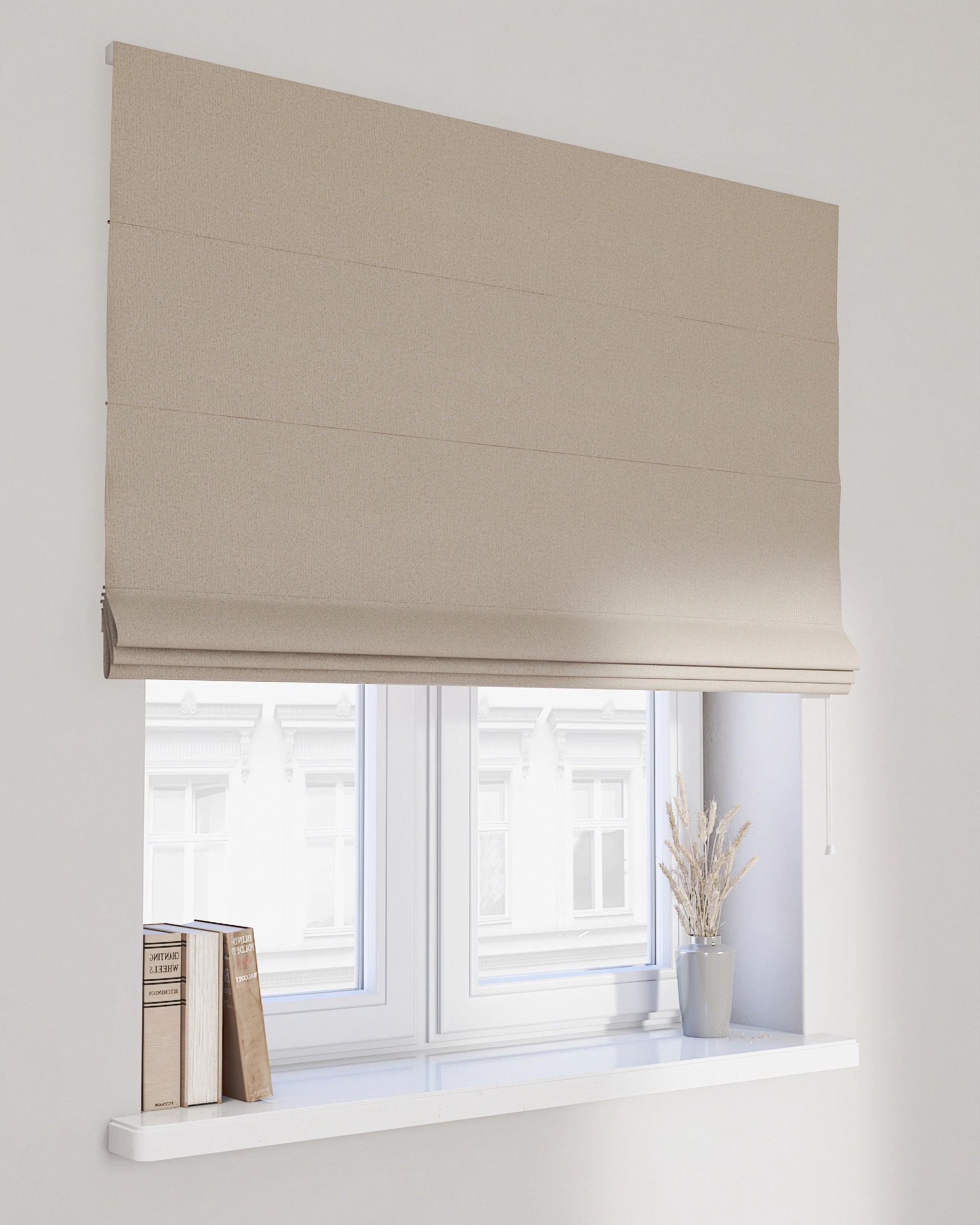 Raffrollo Billie Farbe beige Stoff strukturiert, verdunkelnd