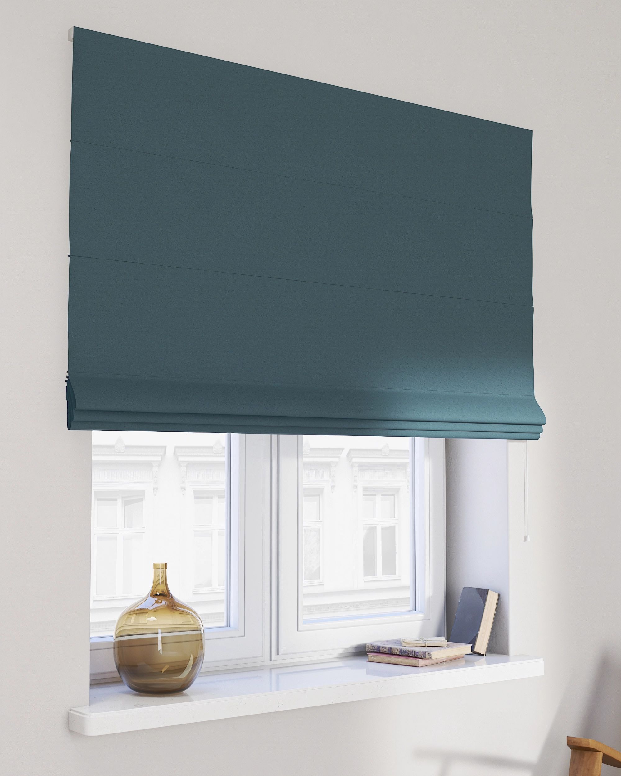 Raffrollo Billie Farbe blau Stoff strukturiert, verdunkelnd