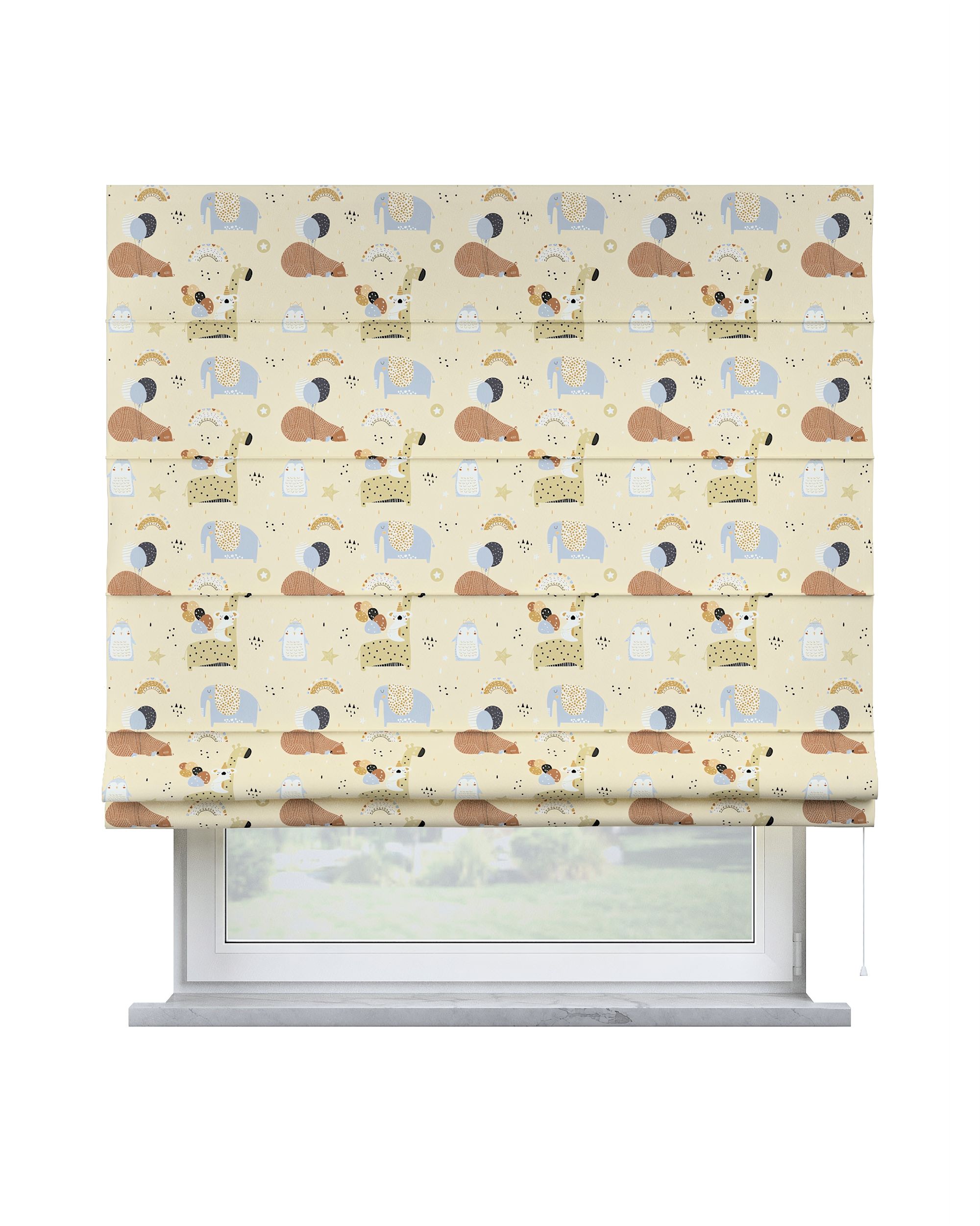 Raffrollo Billie Farbe beige Stoff gemustert