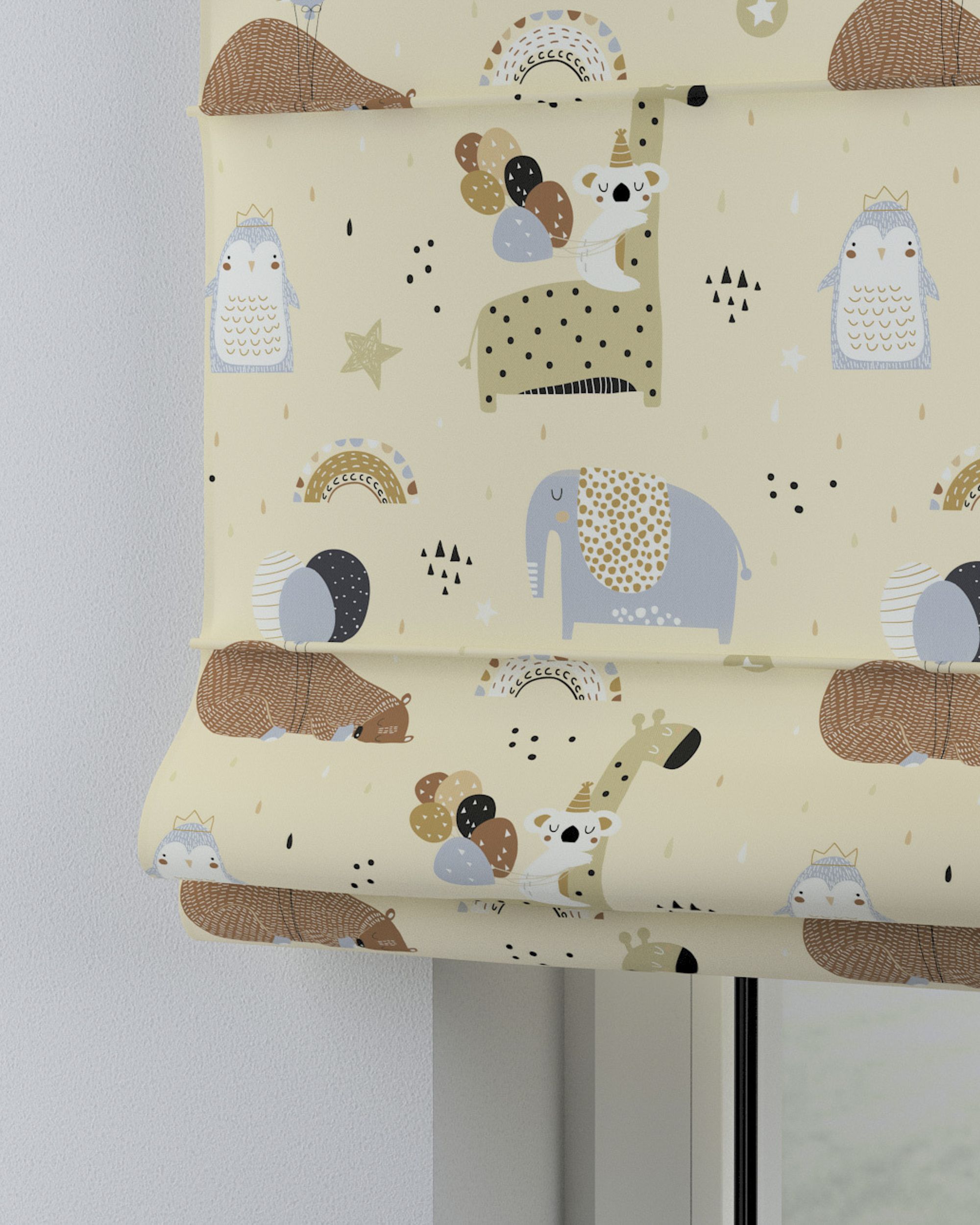 Raffrollo Billie Farbe beige Stoff gemustert (hover)