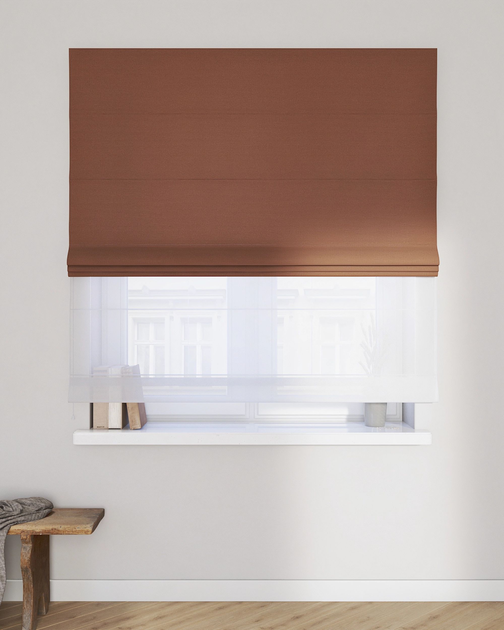 Raffrollo Duo 130x170cm Farbe braun (hover)