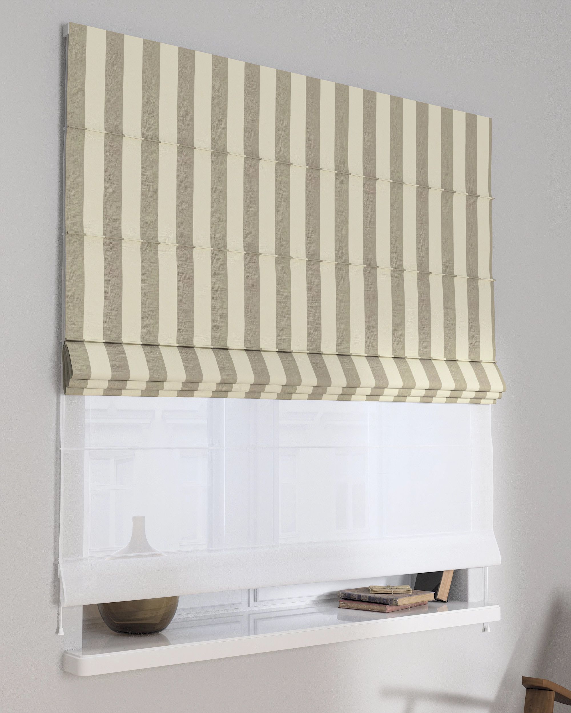 Raffrollo Duo 130x170cm Farbe beige Stoff gemustert