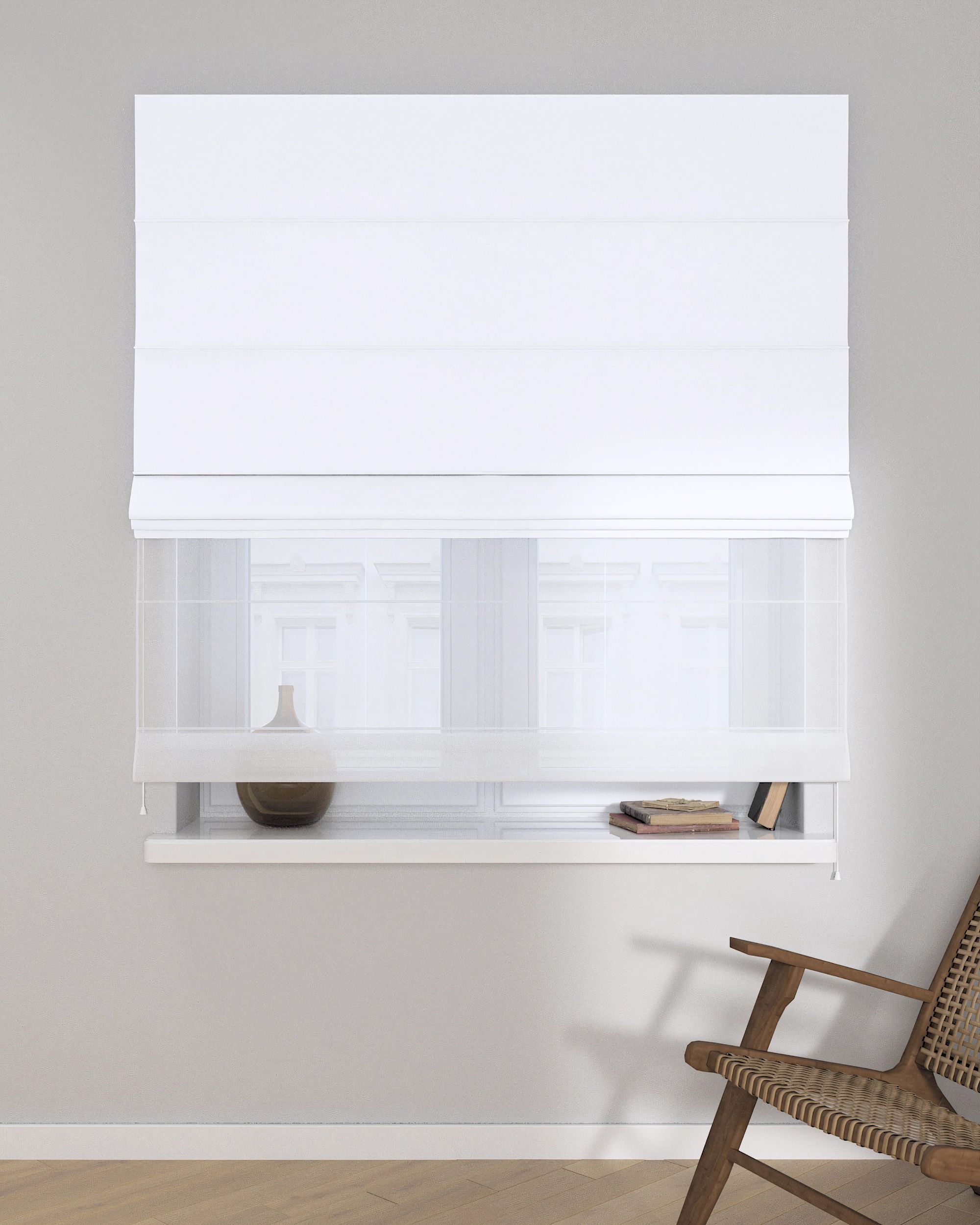 Raffrollo Duo 130x170cm Farbe weiß (hover)