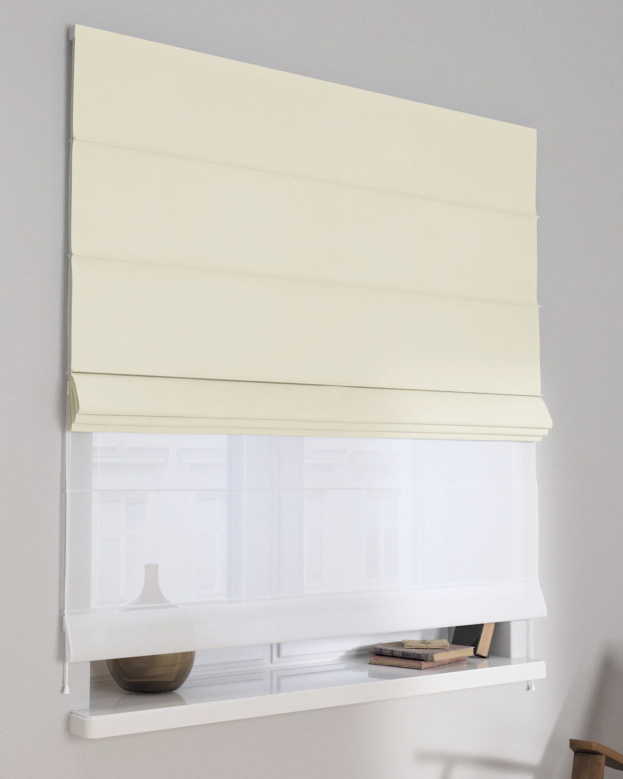 Raffrollo Duo 130x170cm Farbe creme
