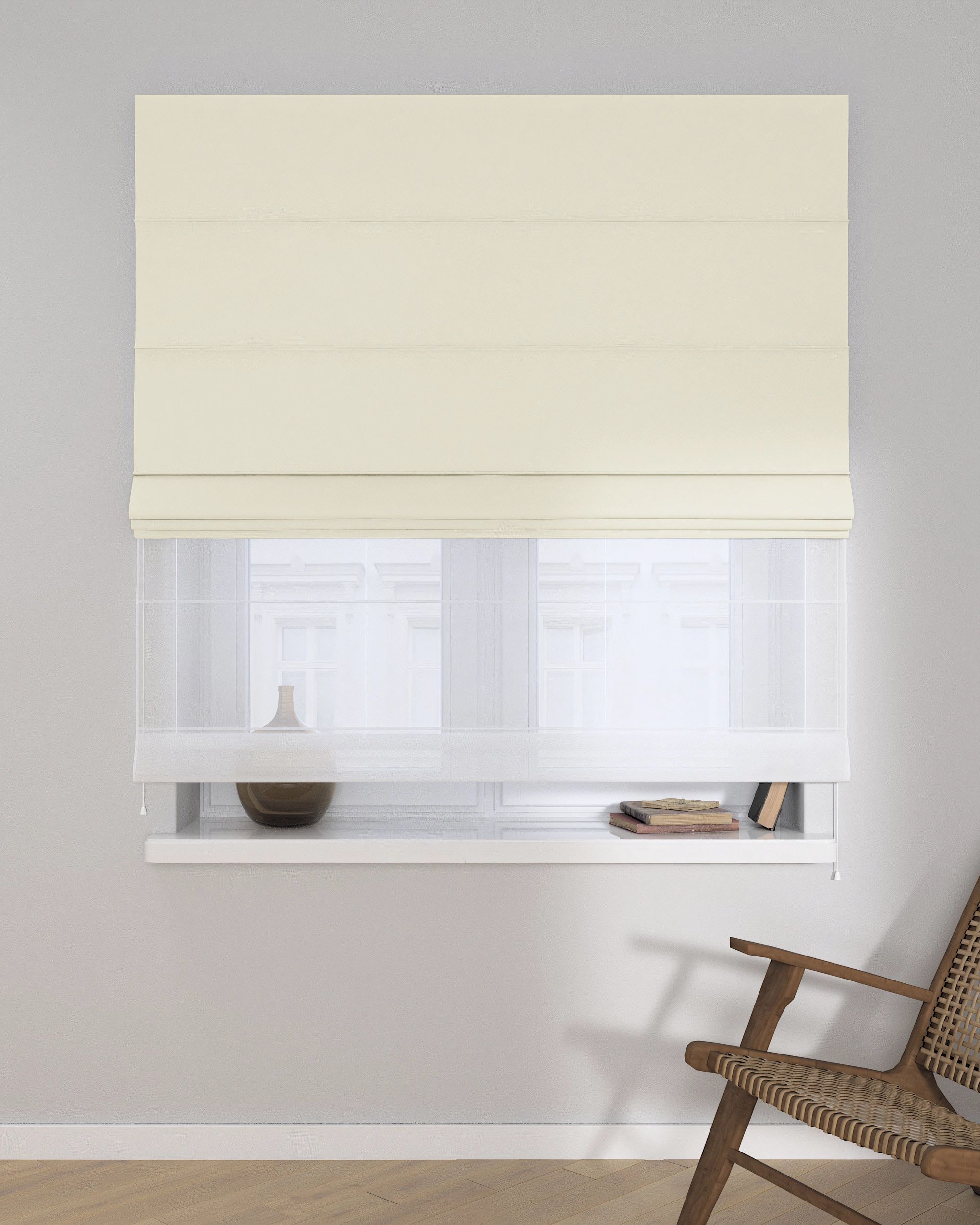 Raffrollo Duo 130x170cm Farbe creme (hover)