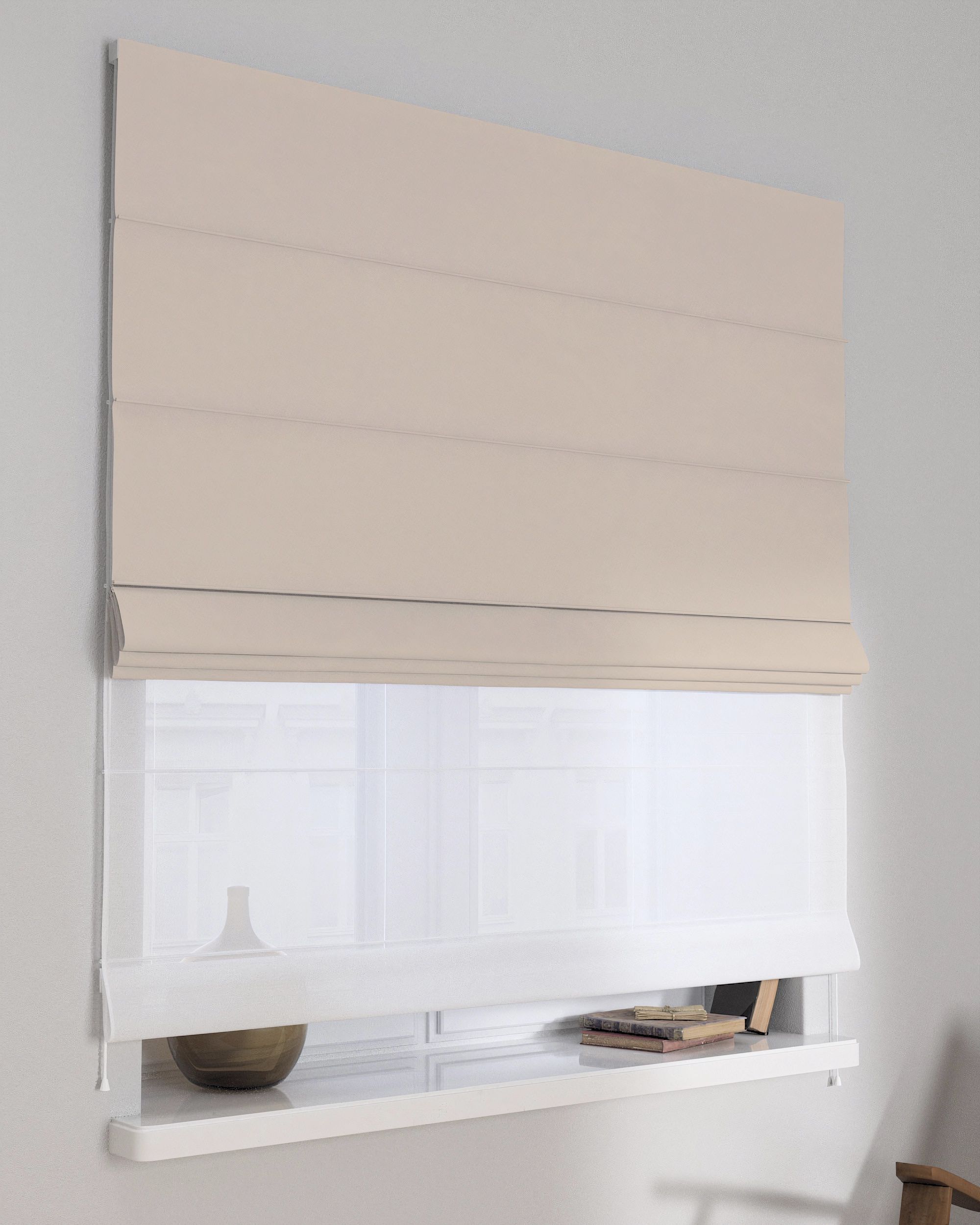 Raffrollo Duo 130x170cm Farbe beige