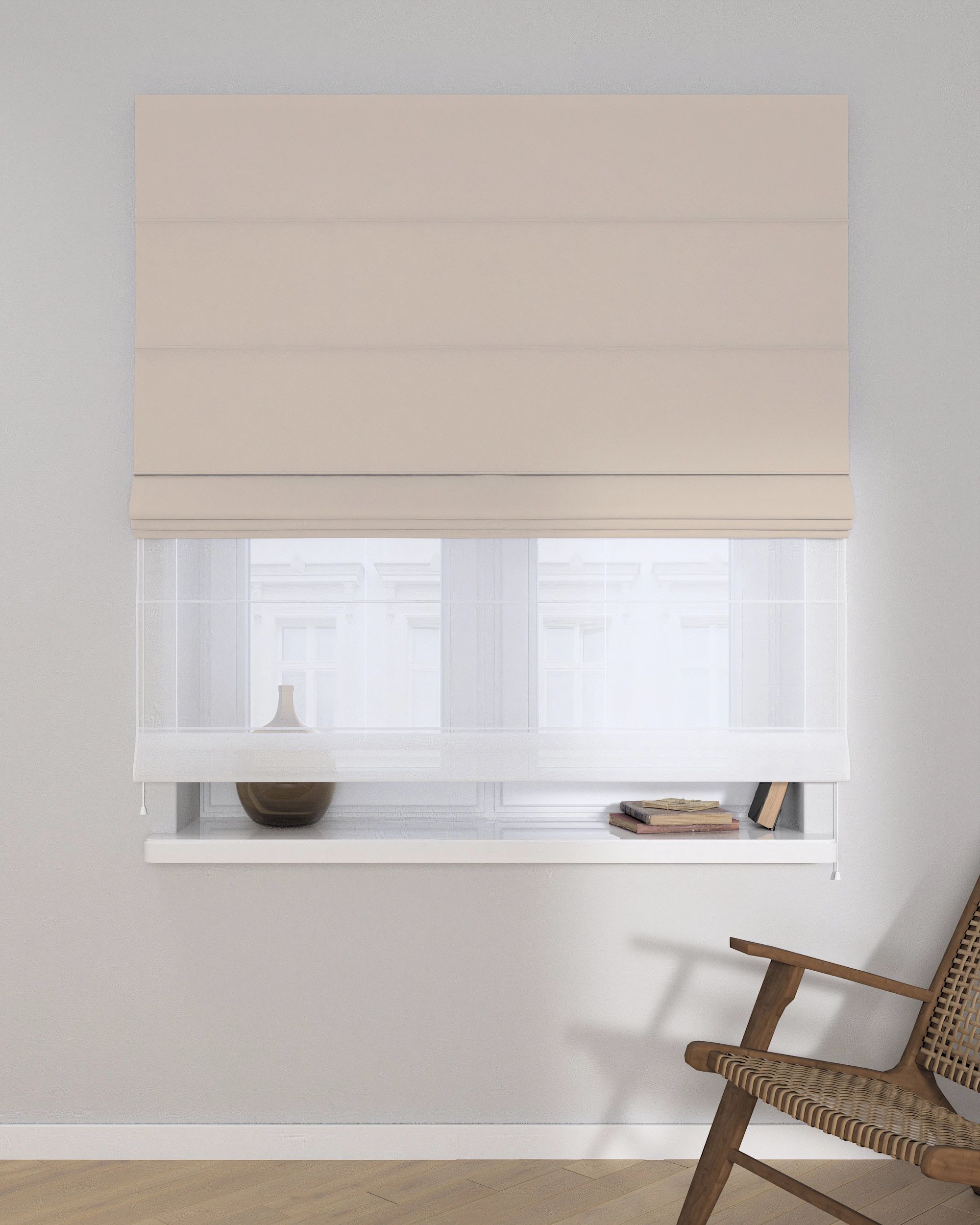 Raffrollo Duo 130x170cm Farbe beige (hover)