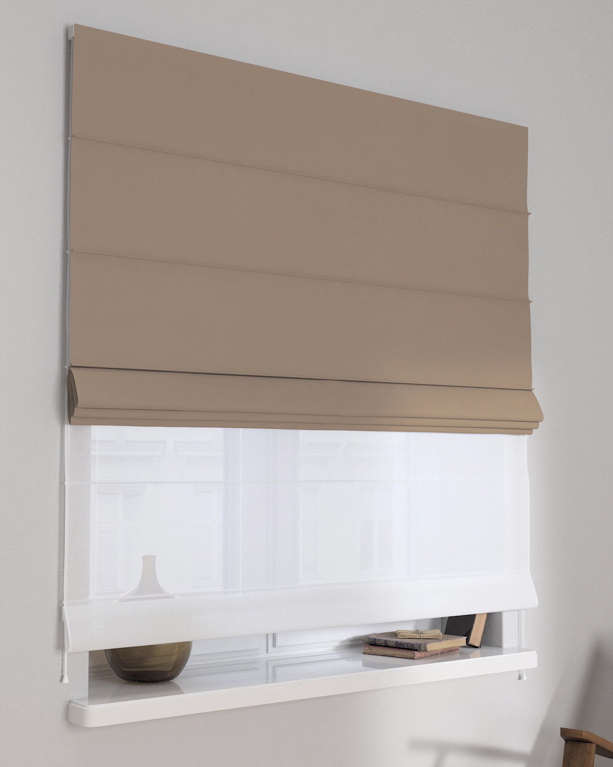 Raffrollo Duo 130x170cm Farbe beige