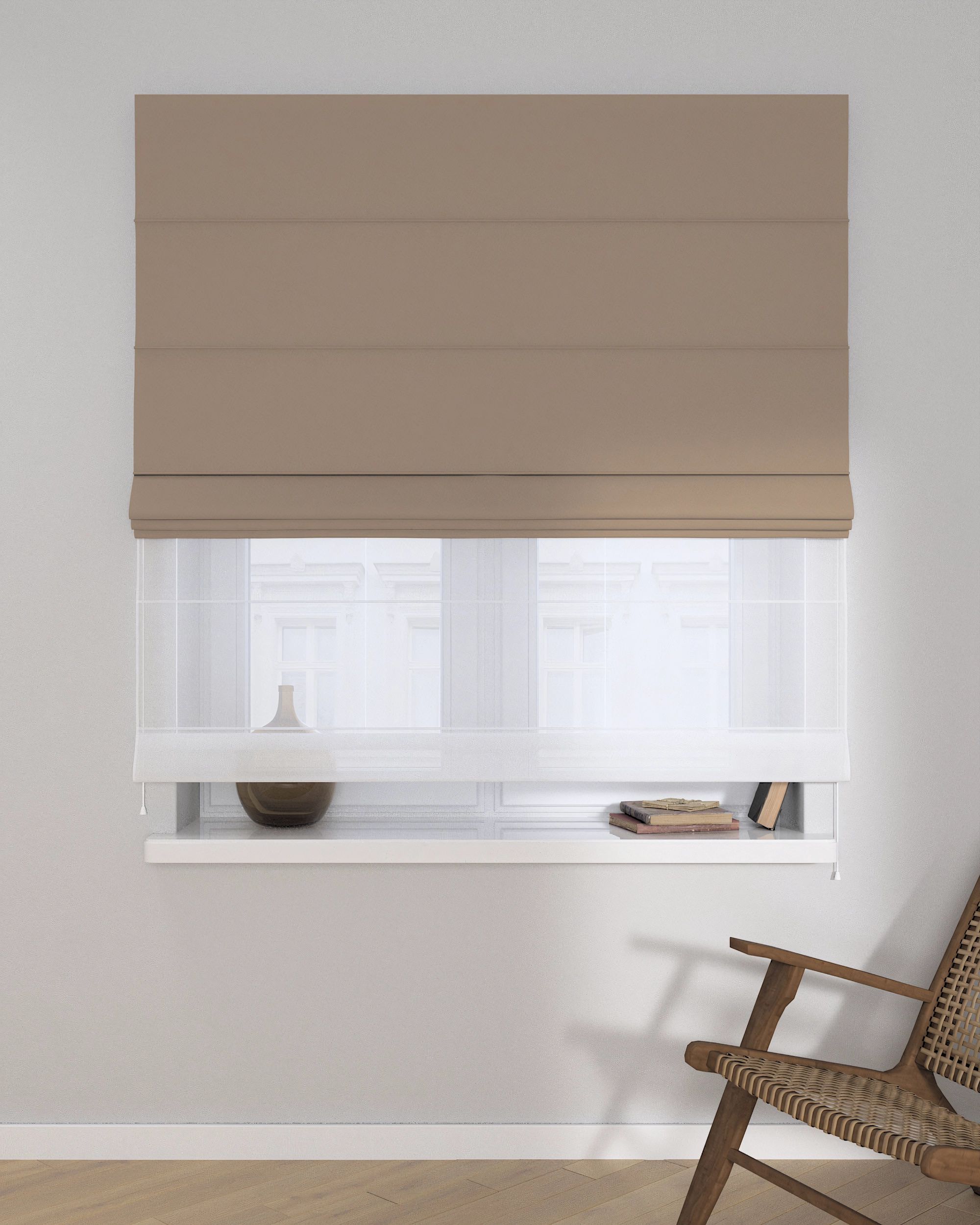 Raffrollo Duo 130x170cm Farbe beige (hover)