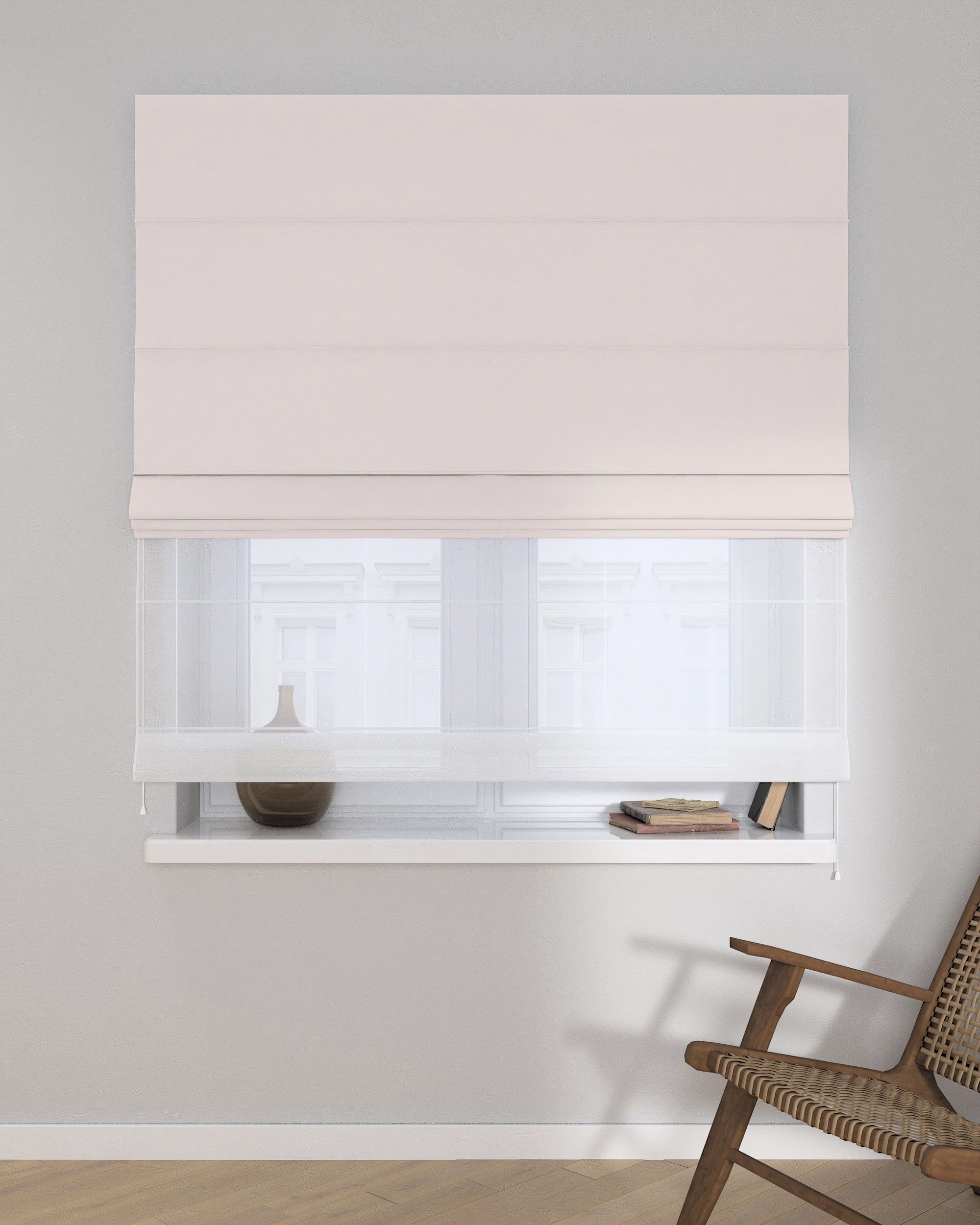 Raffrollo Duo 130x170cm Farbe creme (hover)