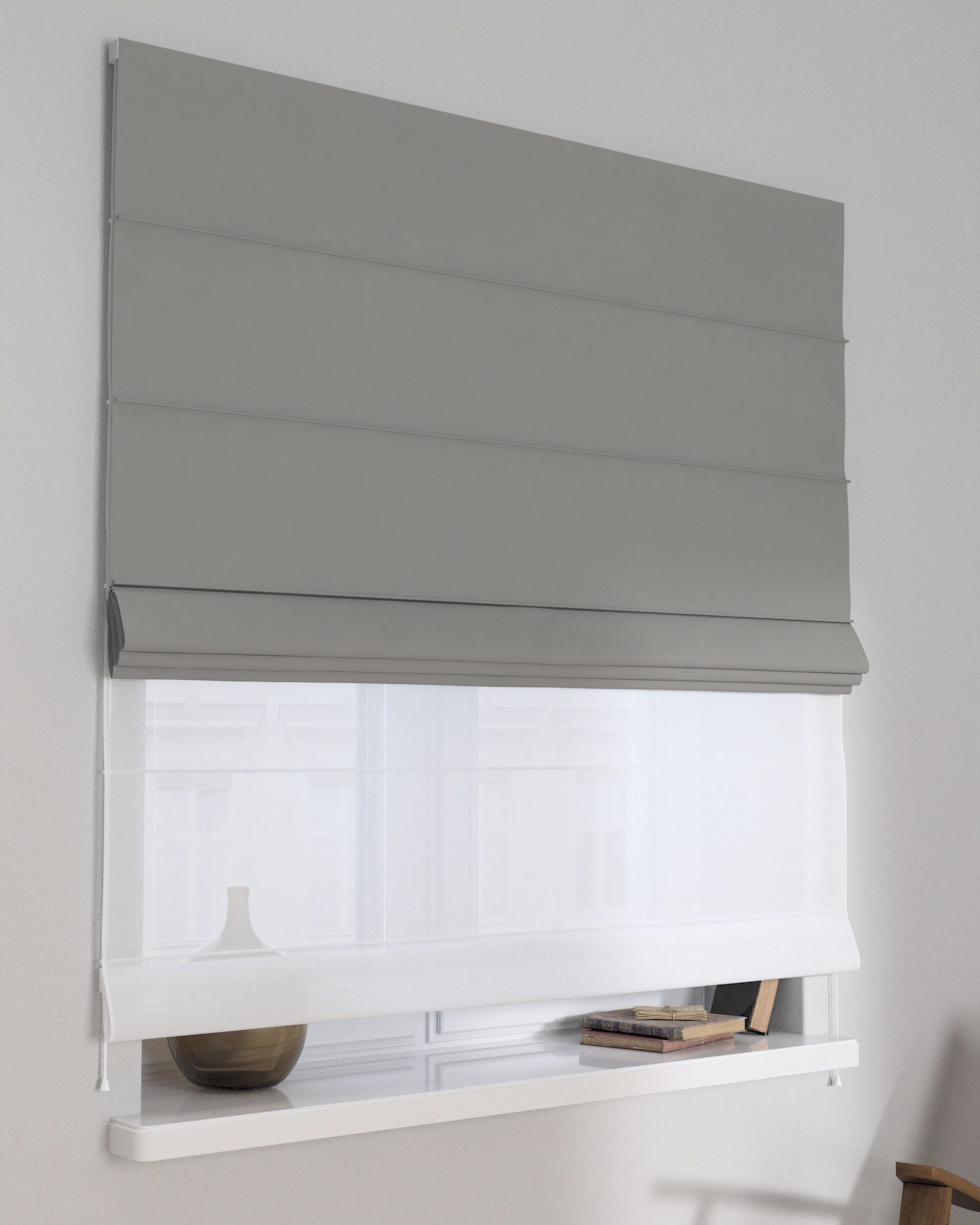Raffrollo Duo 130x170cm Farbe grau