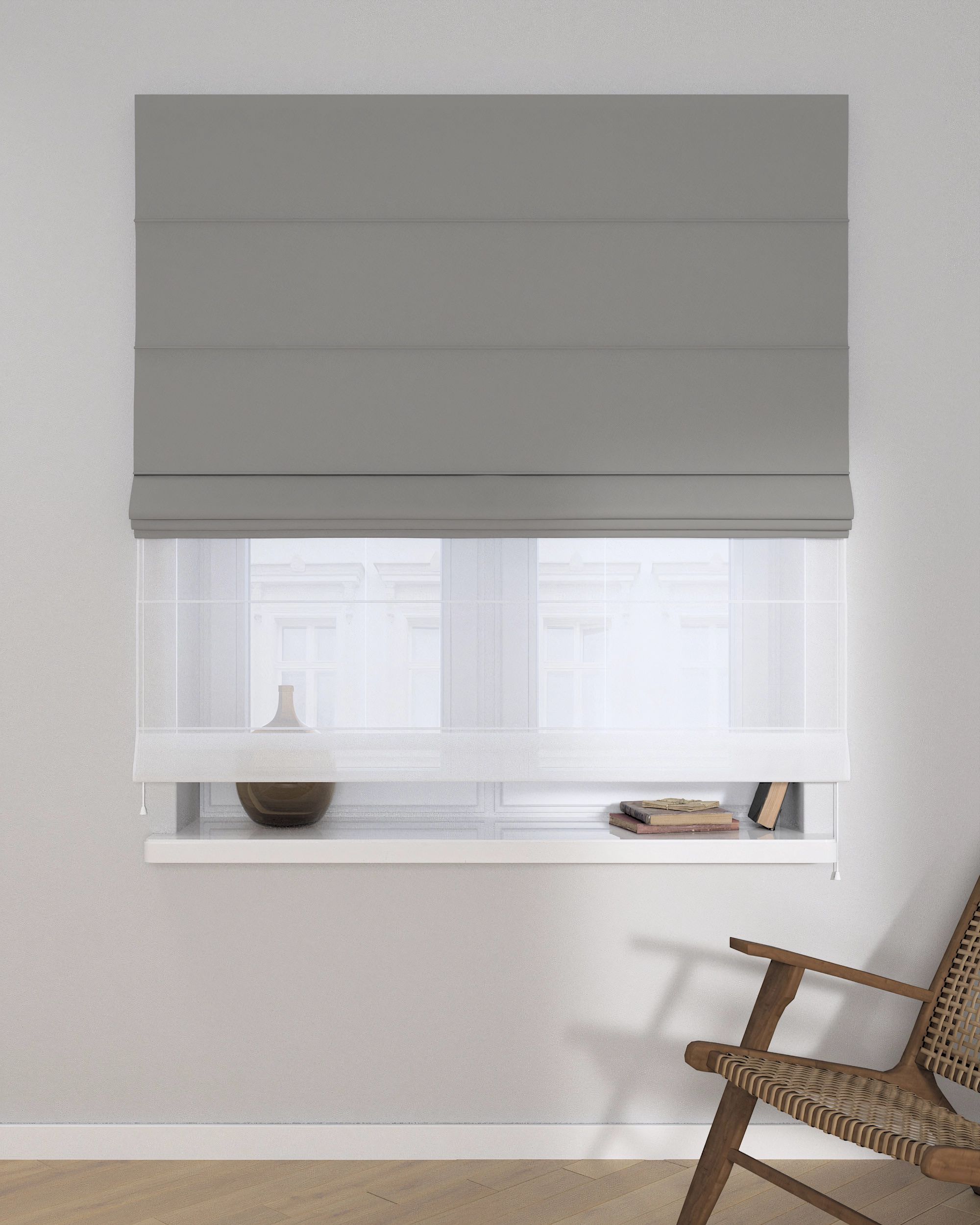 Raffrollo Duo 130x170cm Farbe grau (hover)