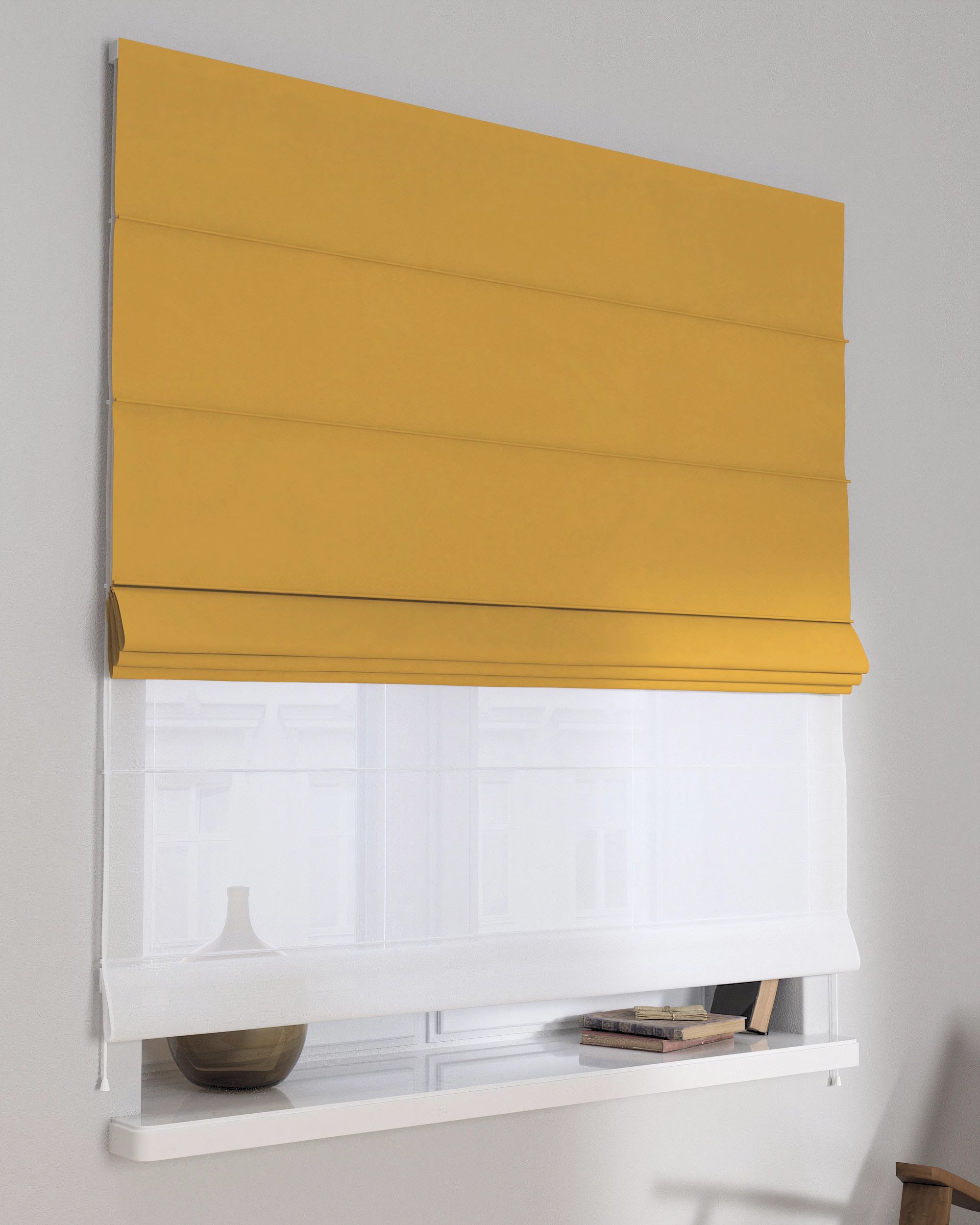 Raffrollo Duo 130x170cm Farbe gelb