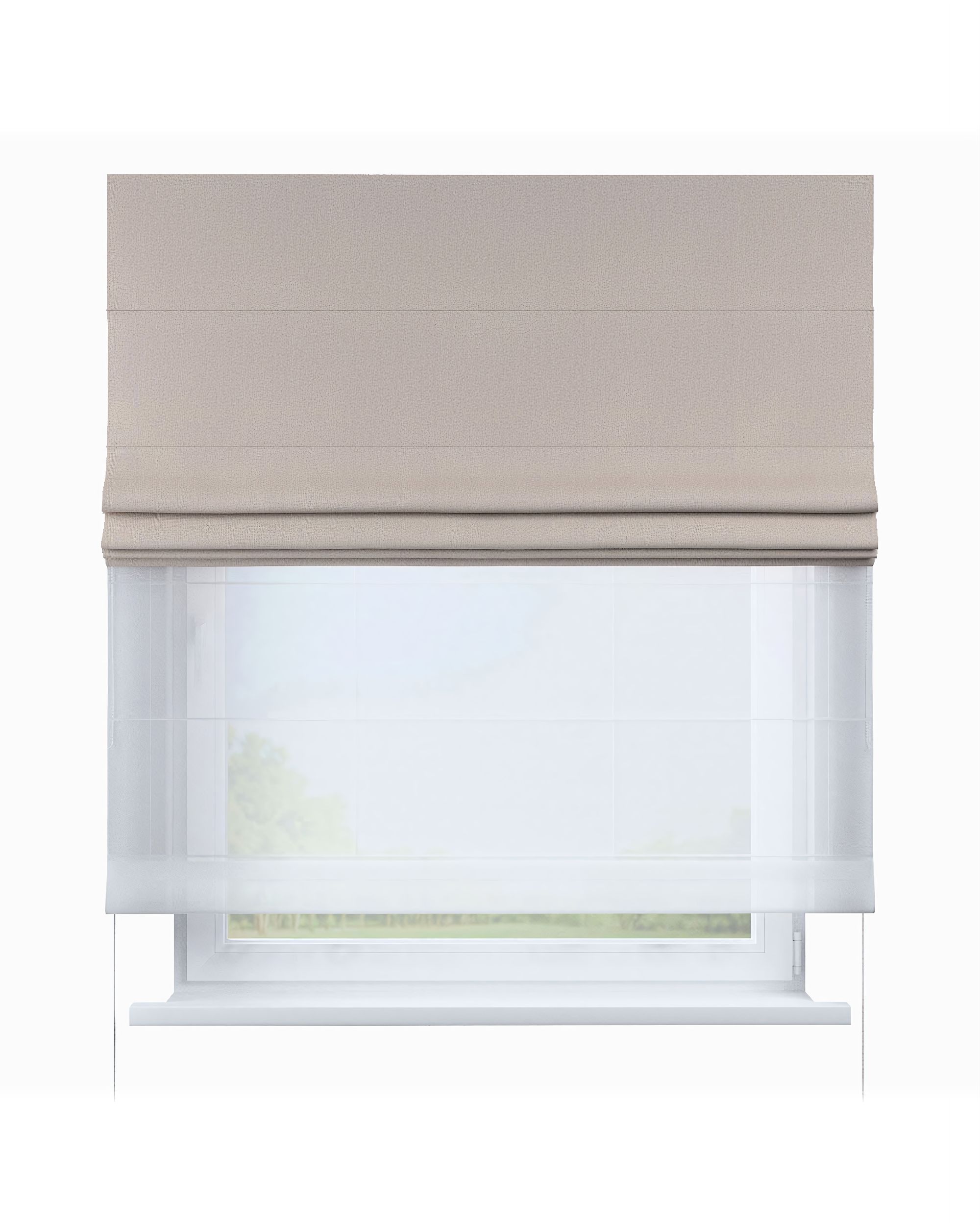 Raffrollo Duo 130x170cm Farbe beige Stoff verdunkelnd