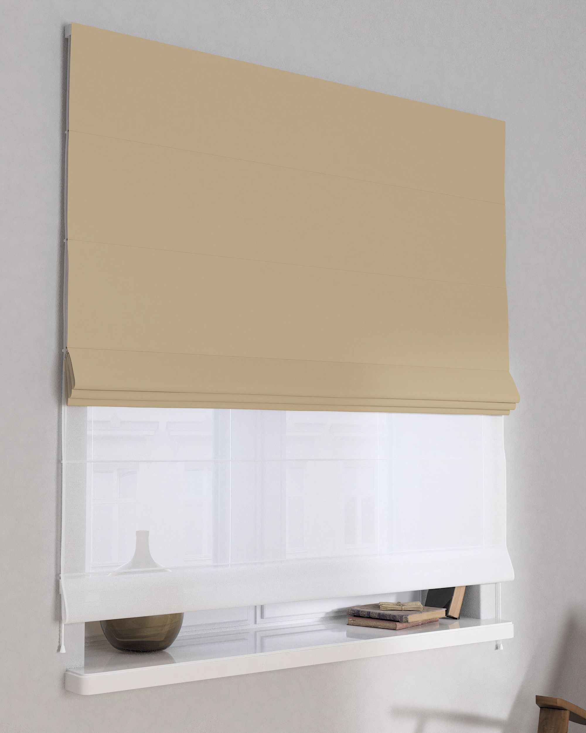 Raffrollo Duo 130x170cm Farbe golden Stoff verdunkelnd