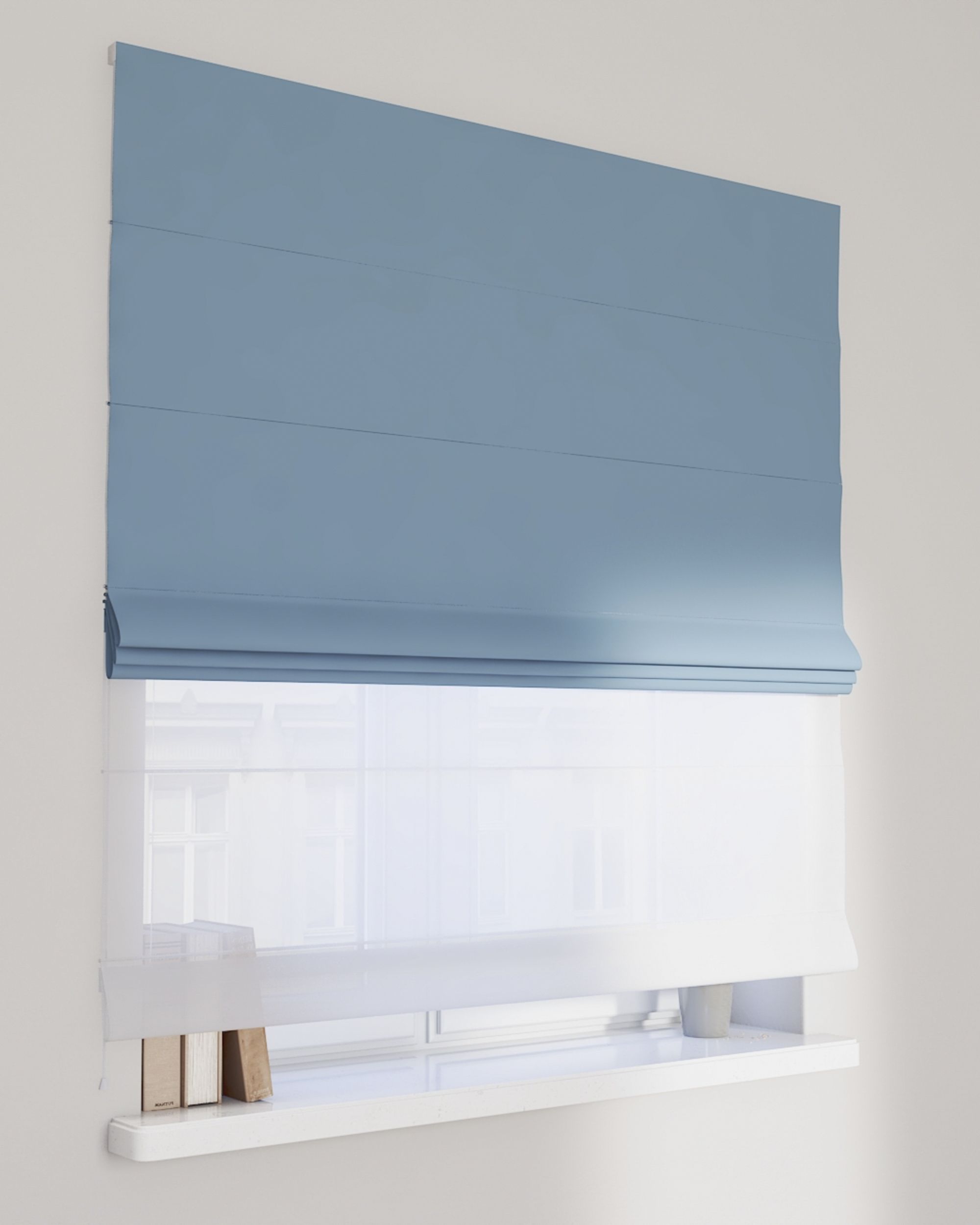 Raffrollo Duo 130x170cm Farbe blau Stoff verdunkelnd