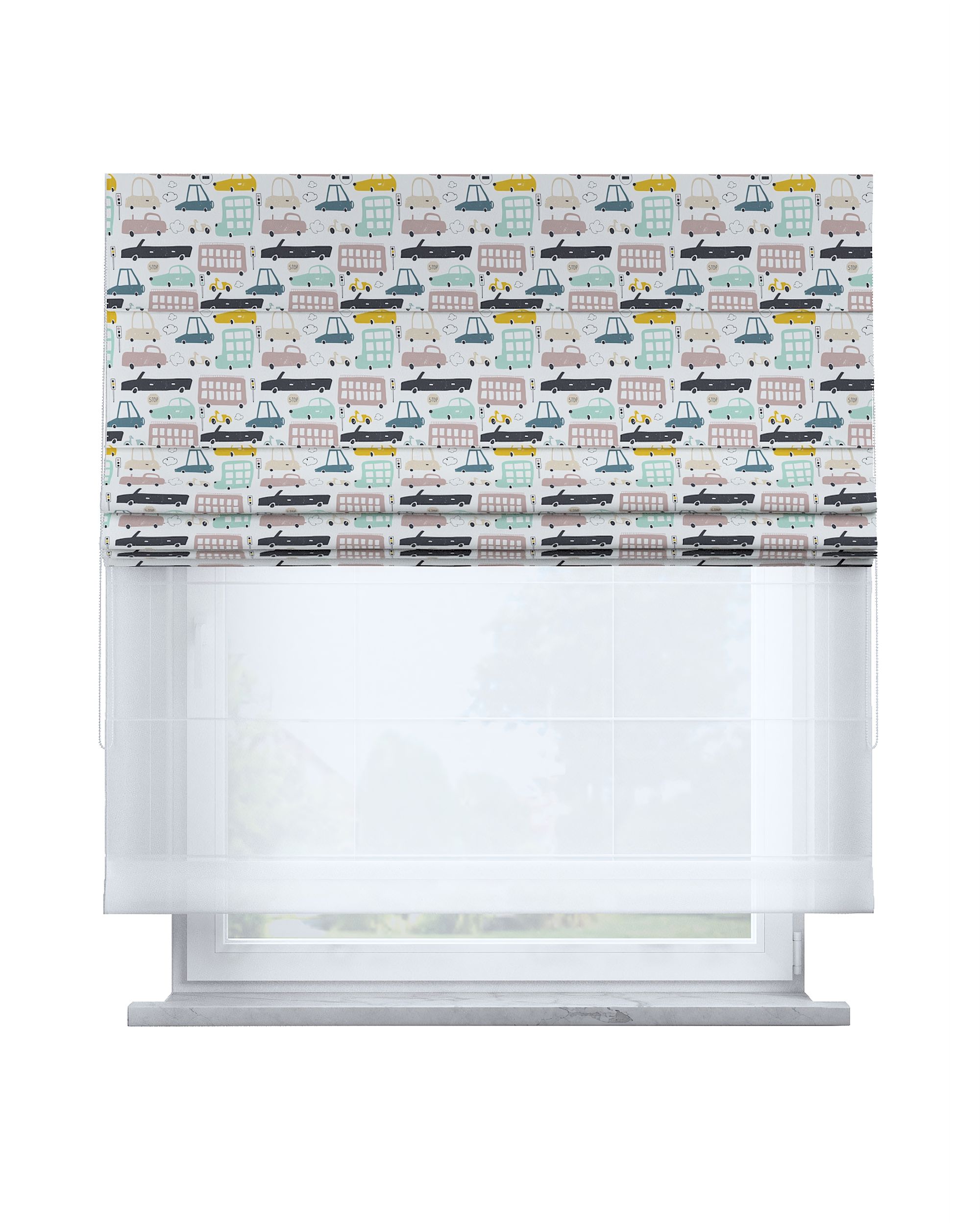 Raffrollo Duo 130x170cm Farbe beige Stoff gemustert