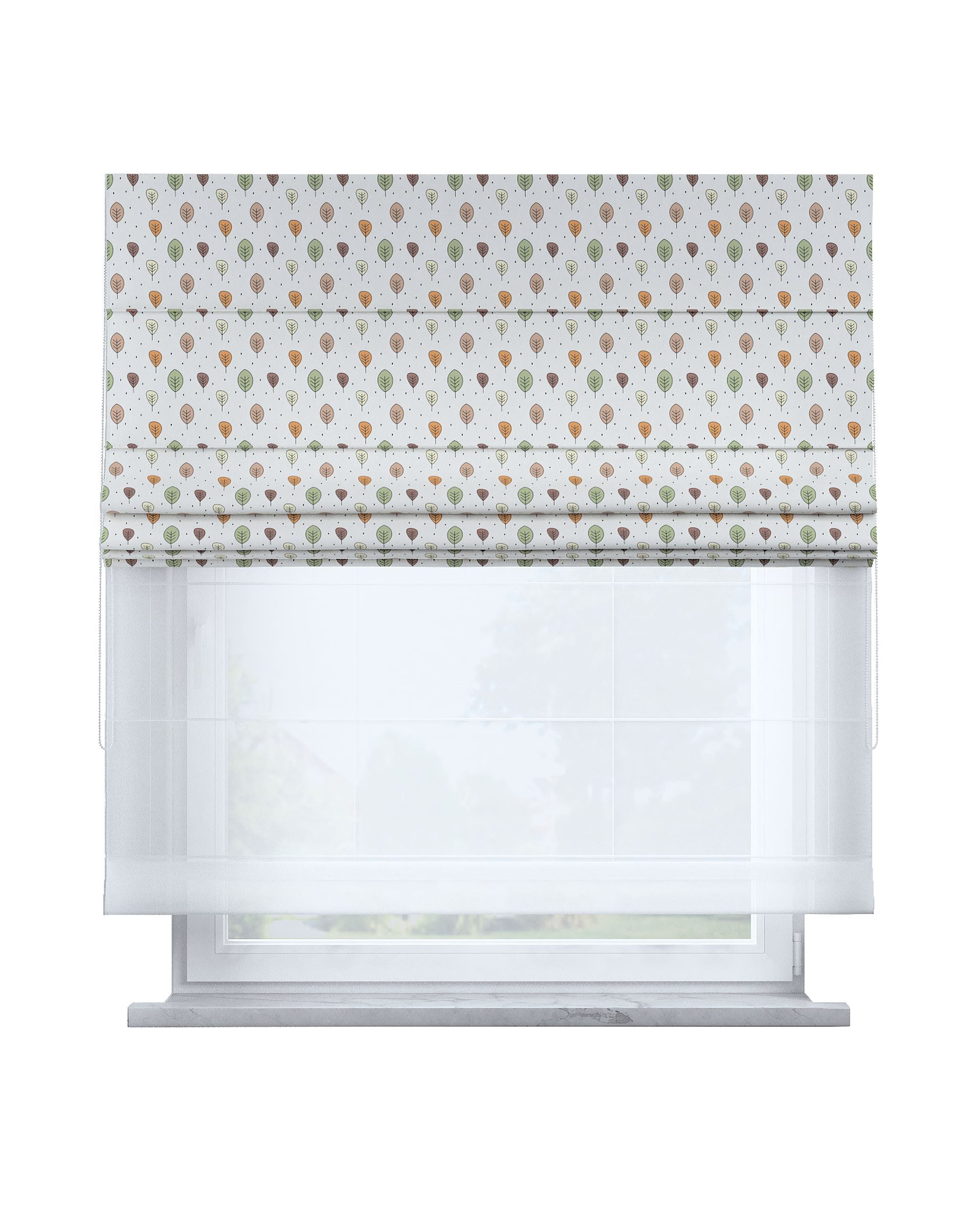 Raffrollo Duo 130x170cm Farbe braun Stoff gemustert