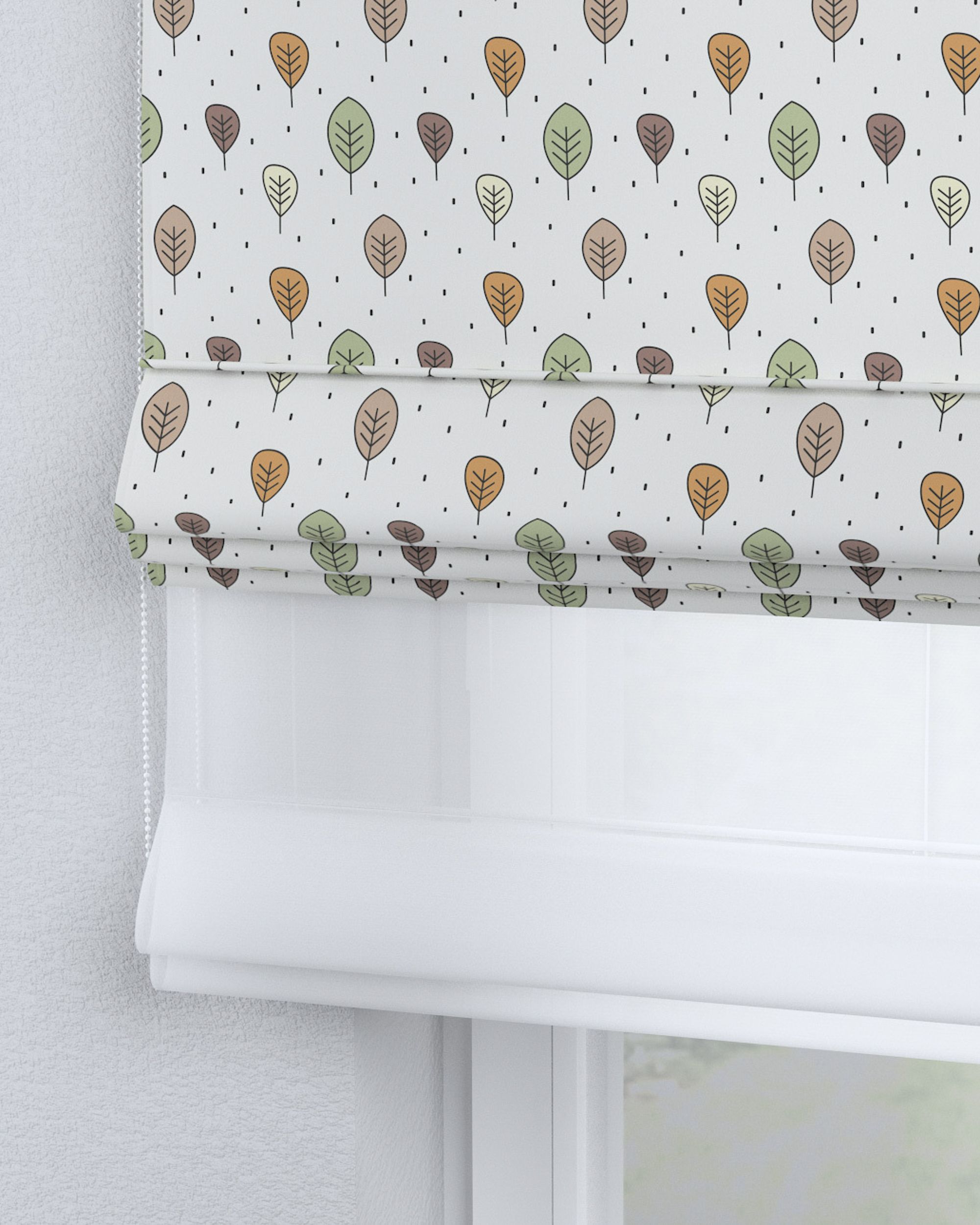 Raffrollo Duo 130x170cm Farbe braun Stoff gemustert (hover)