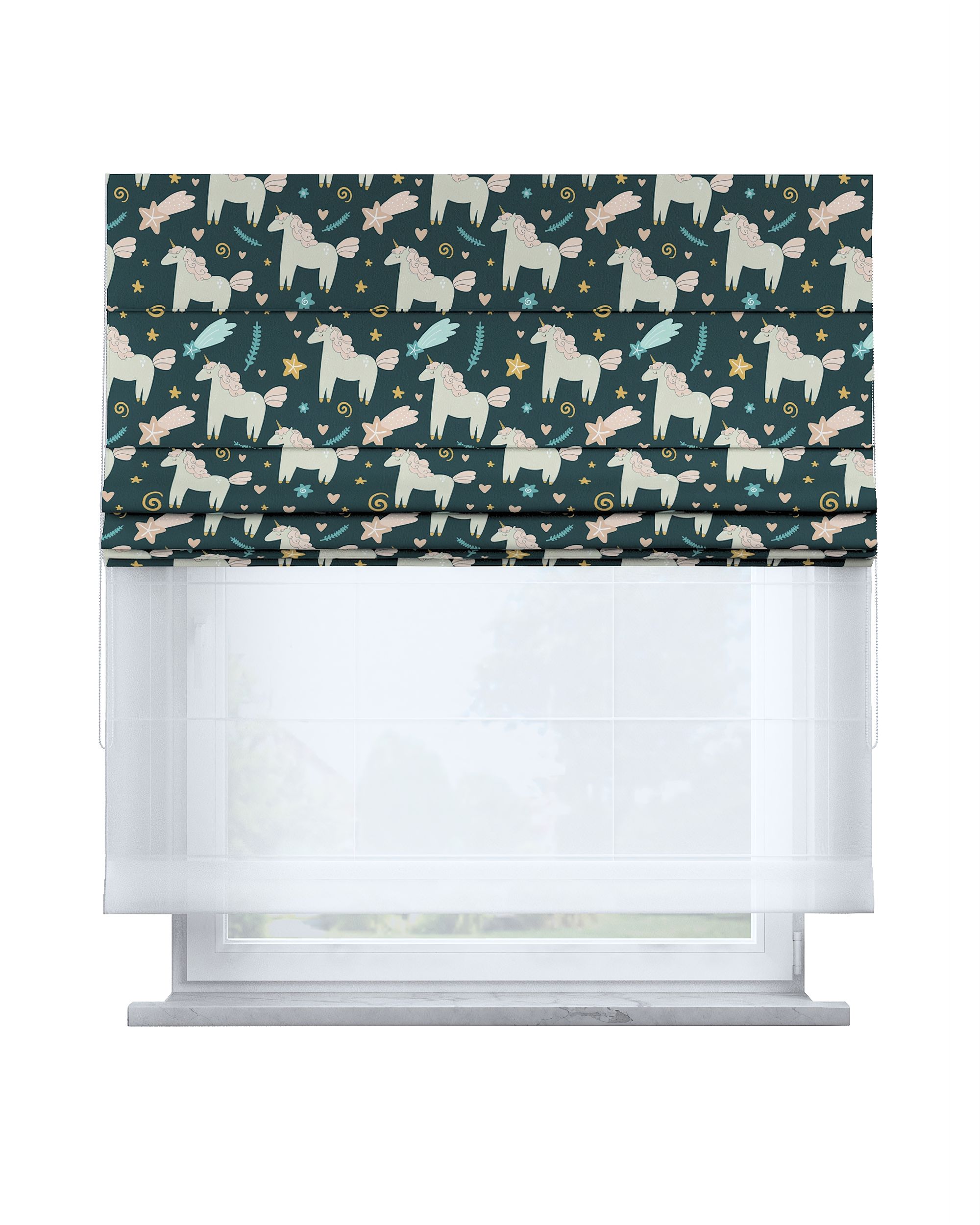 Raffrollo Duo 130x170cm Farbe braun Stoff gemustert