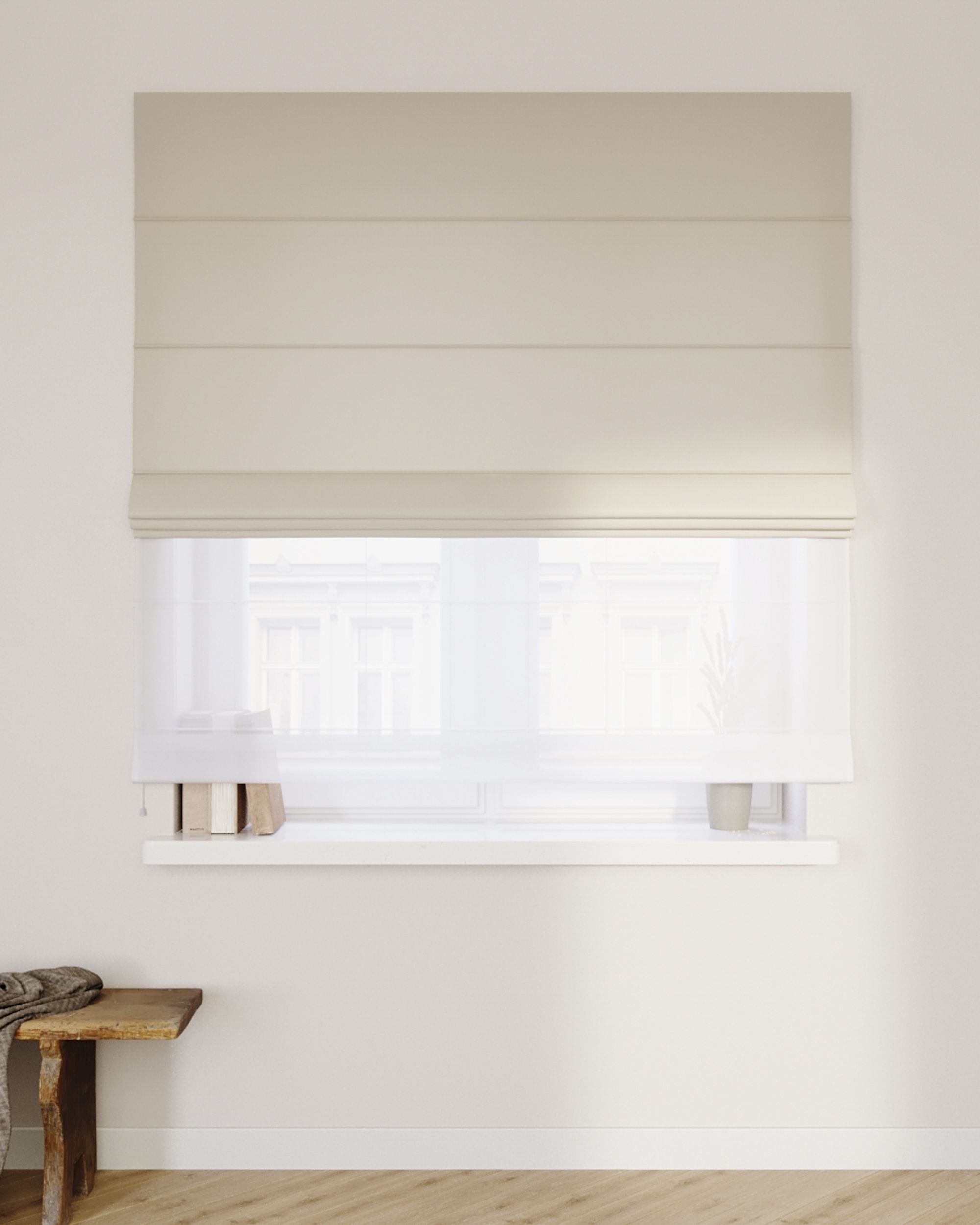 Raffrollo Duo 130x170cm Farbe beige (hover)