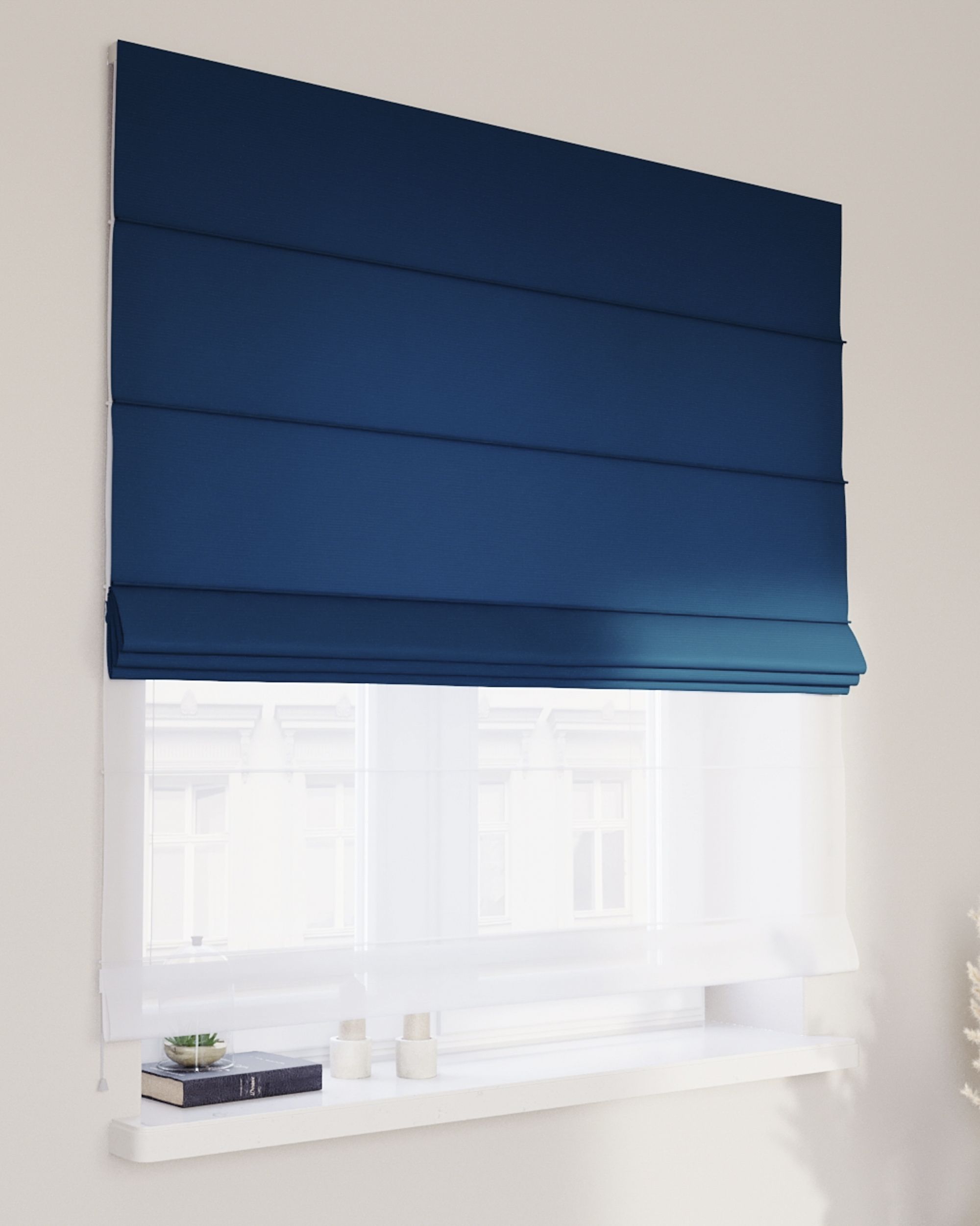 Raffrollo Duo 130x170cm Farbe dunkelblau