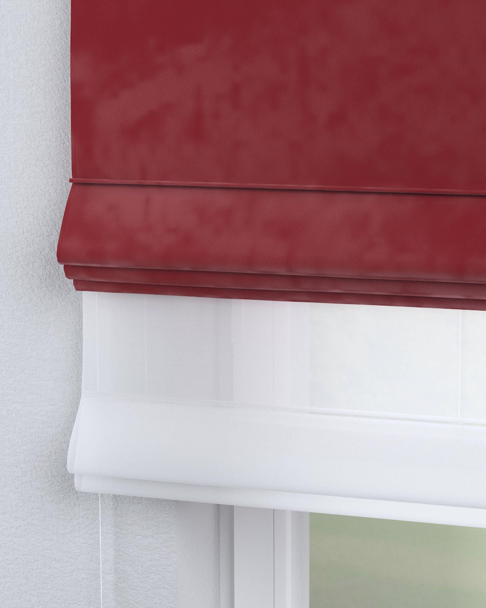 Raffrollo Duo 130x170cm Farbe rot Stoff glänzend, samt (hover)