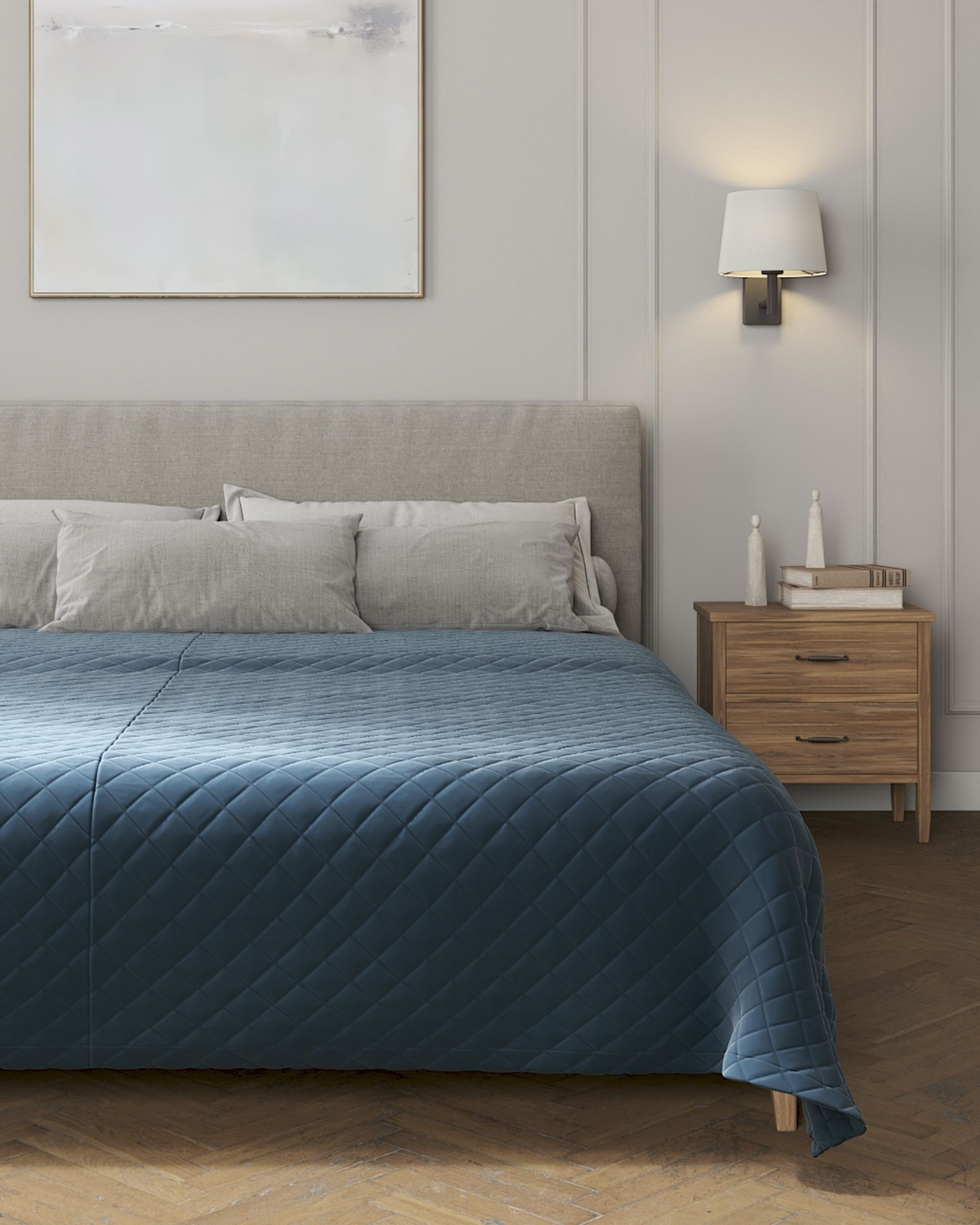 Tagesdecke Posh Velvet Farbe blau Stoff glänzend, samt (hover)