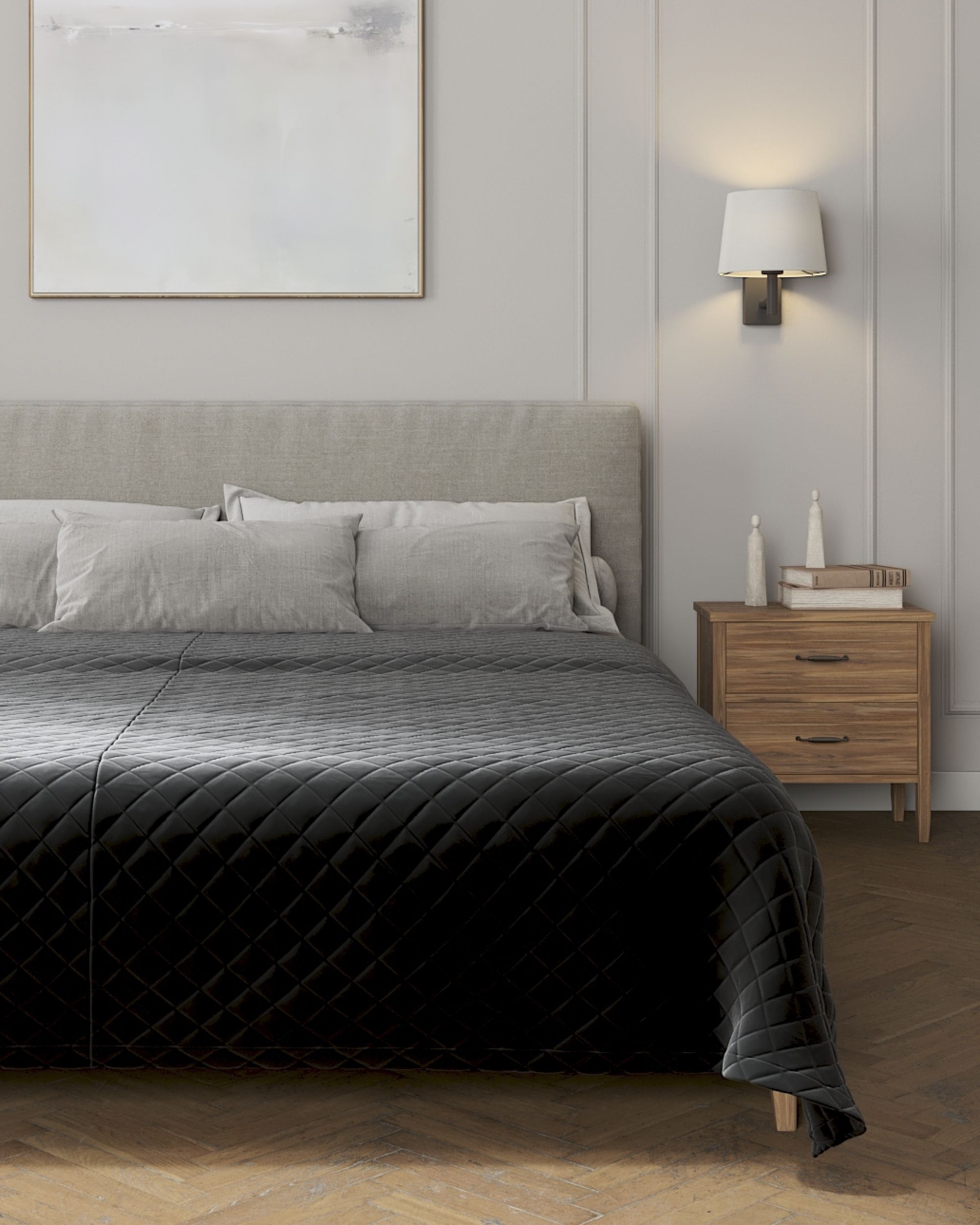 Tagesdecke Posh Velvet Farbe schwarz Stoff glänzend, samt (hover)
