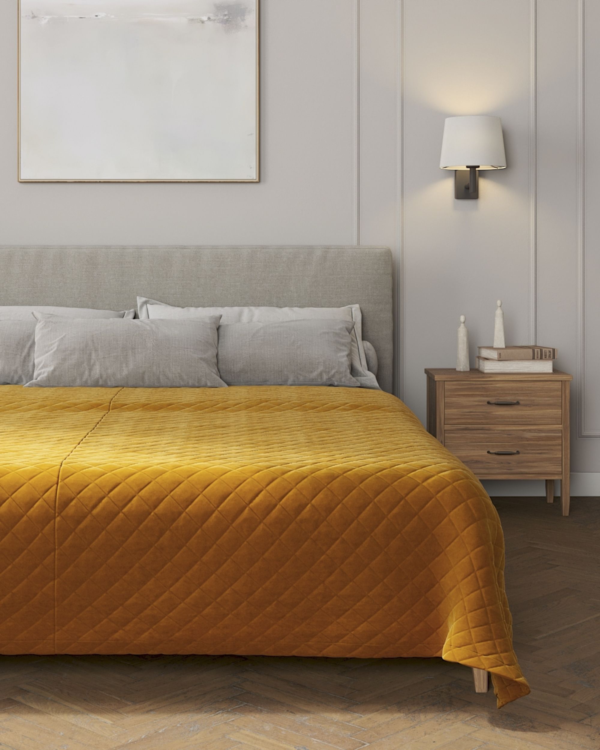 Tagesdecke Posh Velvet Farbe gelb Stoff glänzend, samt (hover)