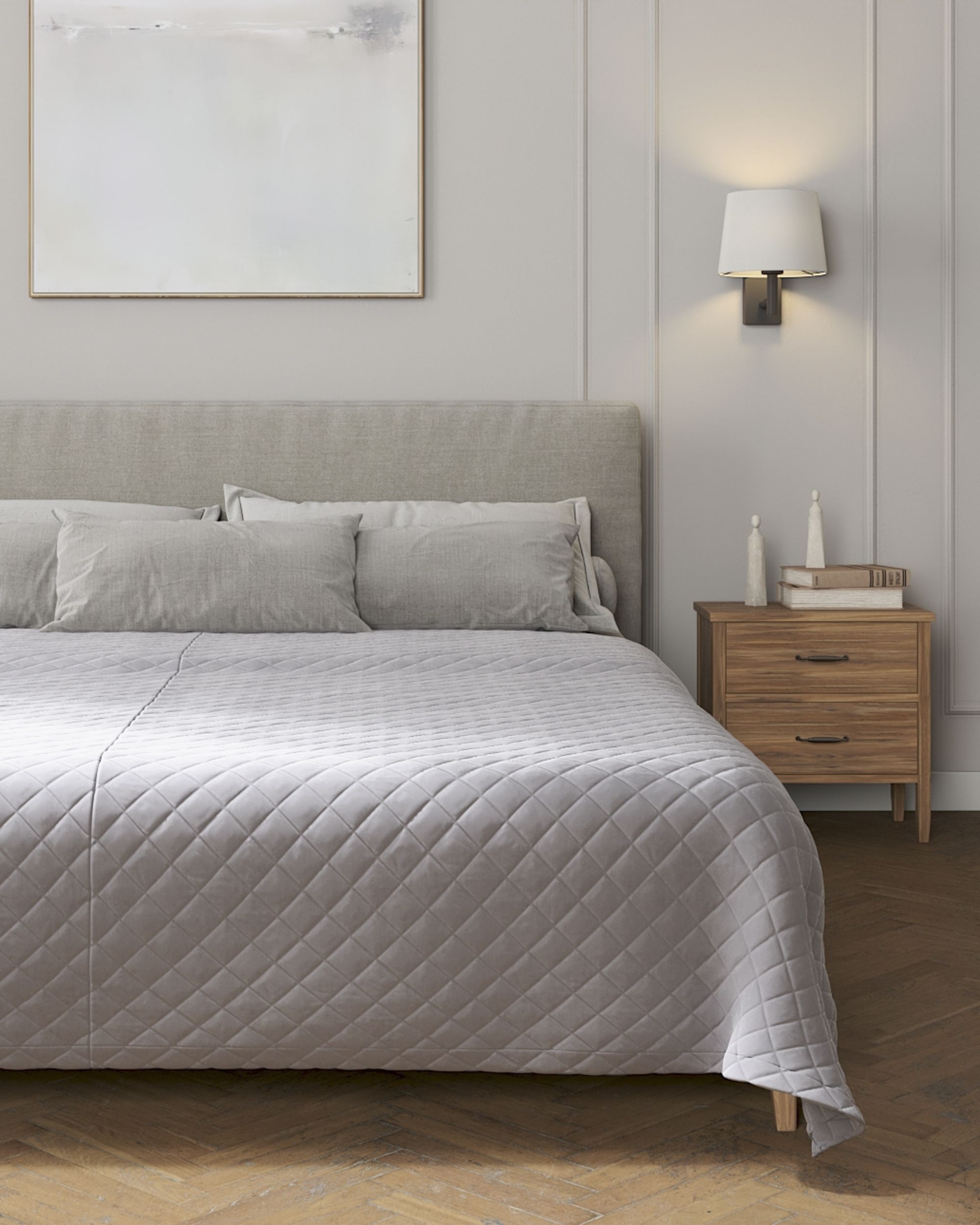 Tagesdecke Posh Velvet Farbe grau Stoff glänzend, samt (hover)